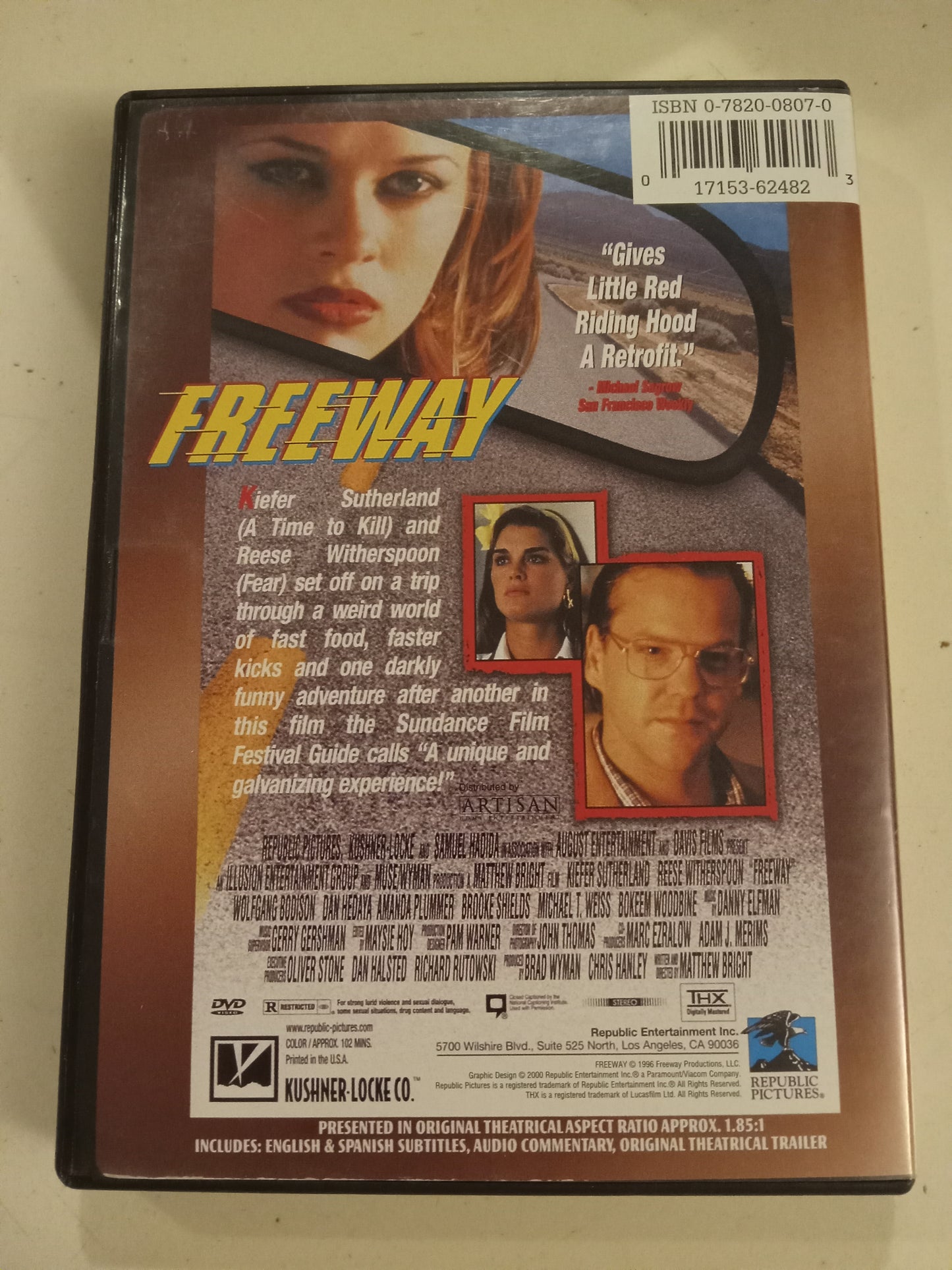 Freeway, DVD Movie, Reese Witherspoon Widescreen, Rated R, USED