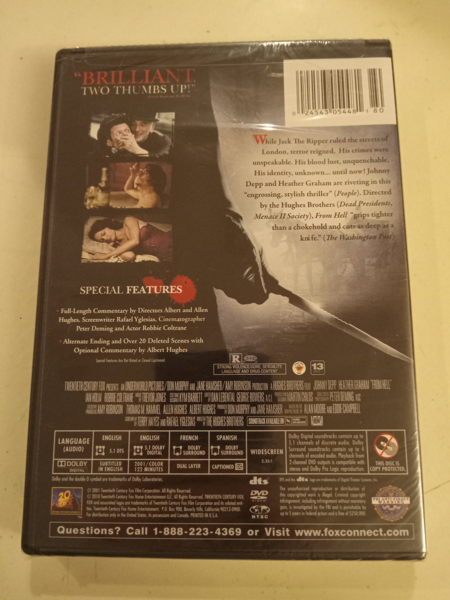 From Hell, DVD Movie, Johnny Depp Widescreen, Rated PG-13, NEW/USED