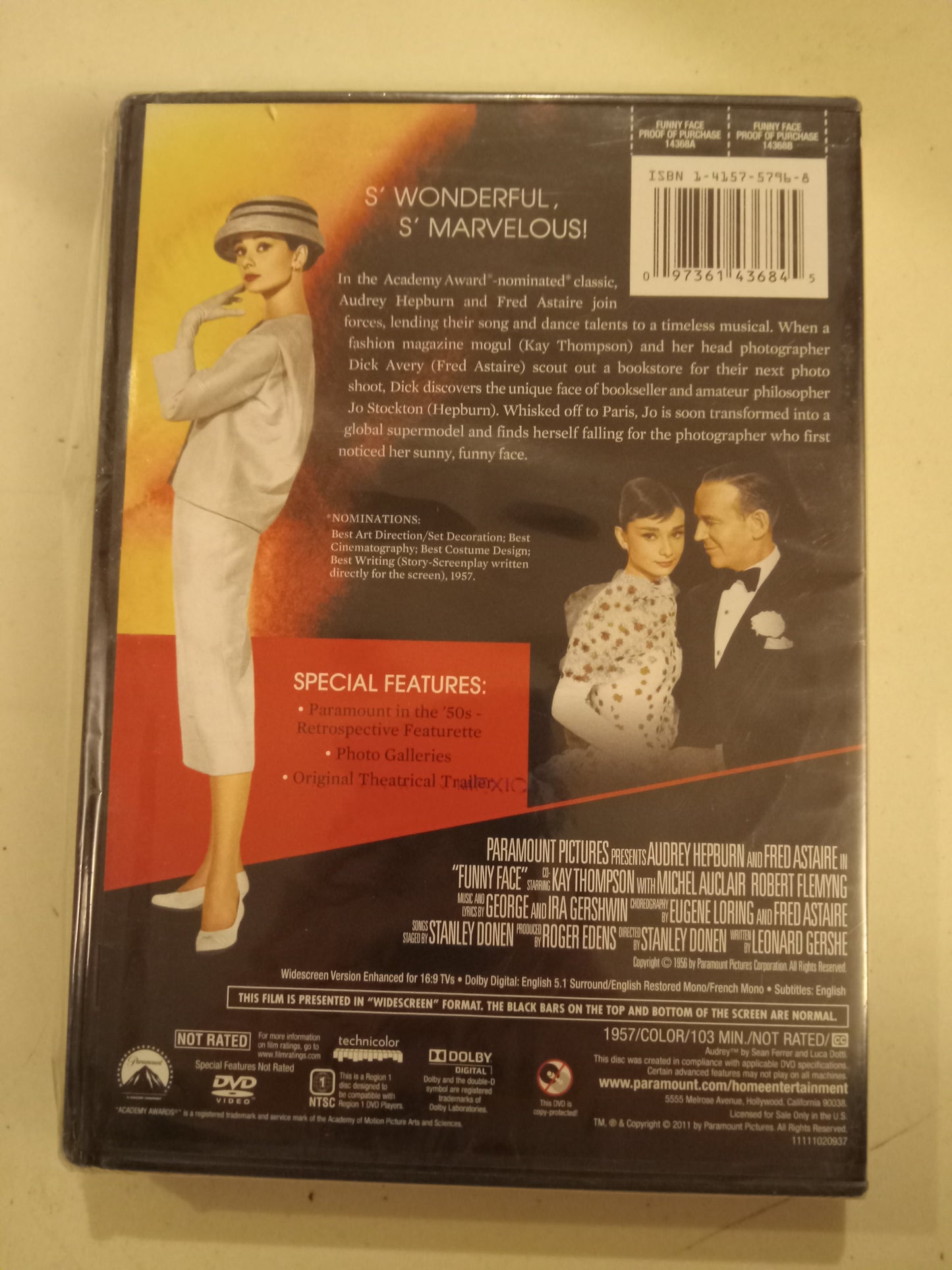 Funny Face, DVD Movie, Audrey Hepburn Widescreen, Rated PG-13, NEW
