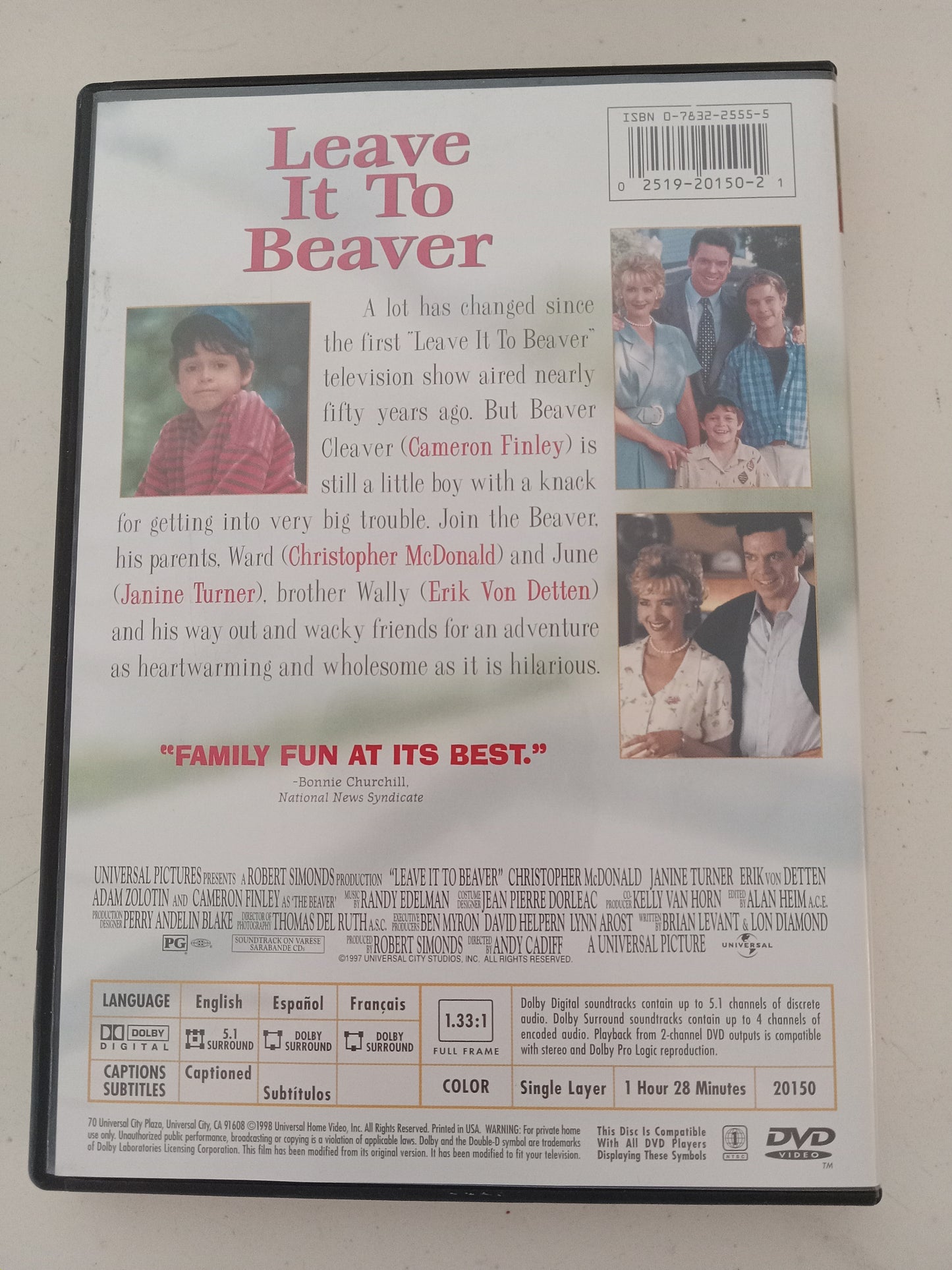 Leave It To Beaver, DVD Movie, Cameron Finley Fullscreen, Rated PG, USED