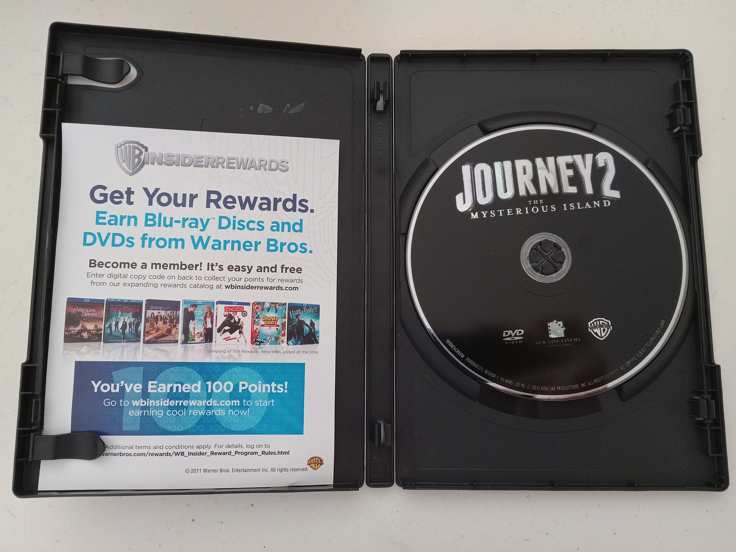 Journey 2 The Mysterious Island, DVD Movie, Dwayne Johnson Widescreen, Rated PG, USED
