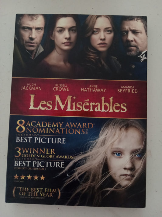 Les Miserables, DVD Movie, Hugh Jackman Widescreen, Rated PG-13, USED