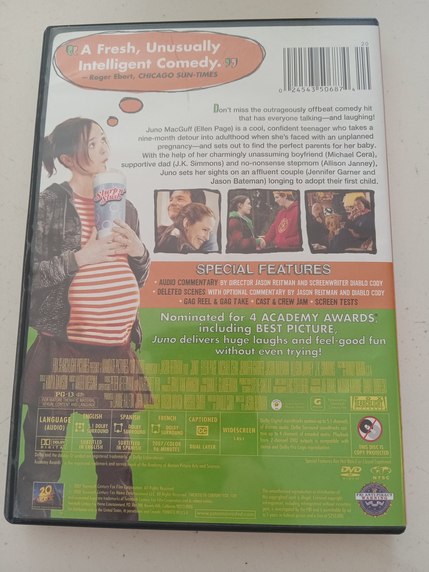 Juno, DVD Movie, Ellen Page Widescreen, Rated PG-13, NEW/USED