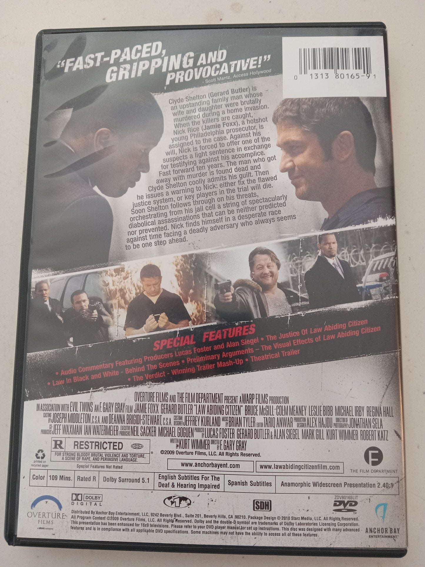 Law Abiding Citizen, DVD Movie, Jamie Foxx Widescreen, Rated R, USED