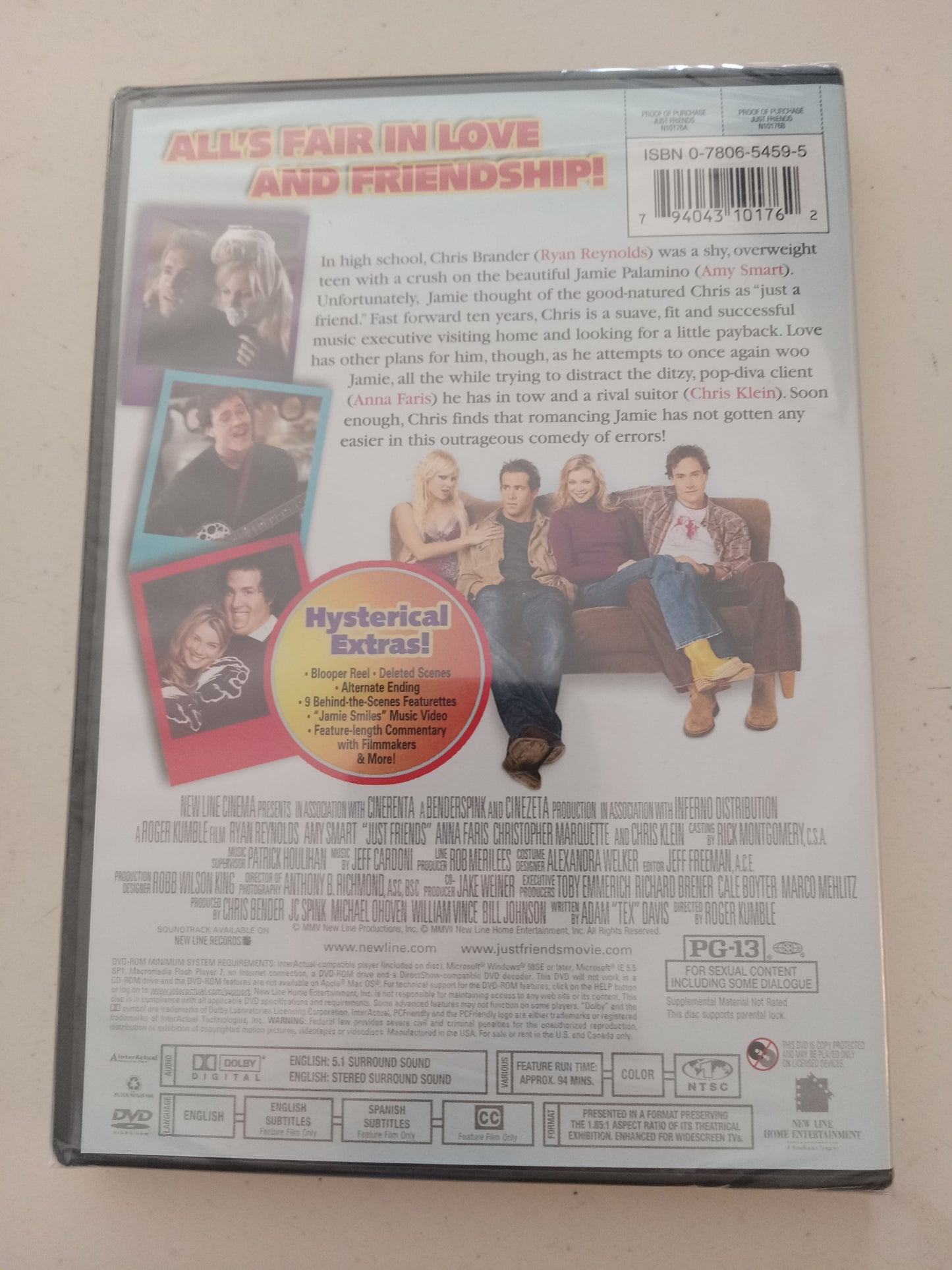 Just Friends, DVD Movie, Ryan Reynolds Widescreen, Rated PG-13, NEW