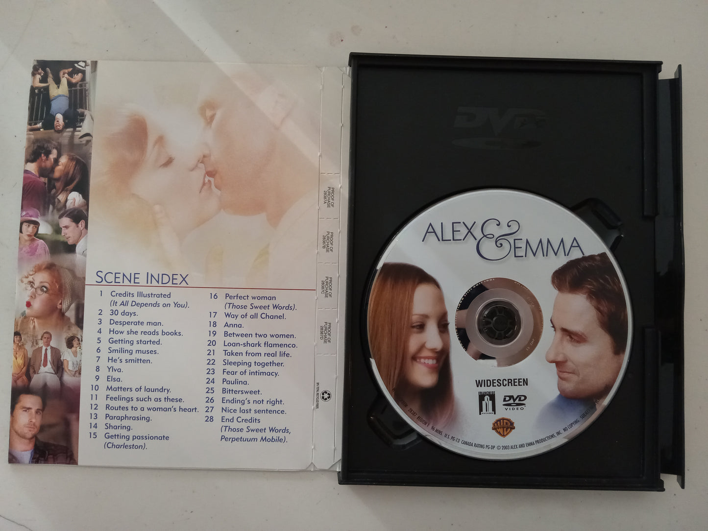 Alex And Emma, DVD Movie, Kate Hudson Widescreen, Rated PG-13, USED