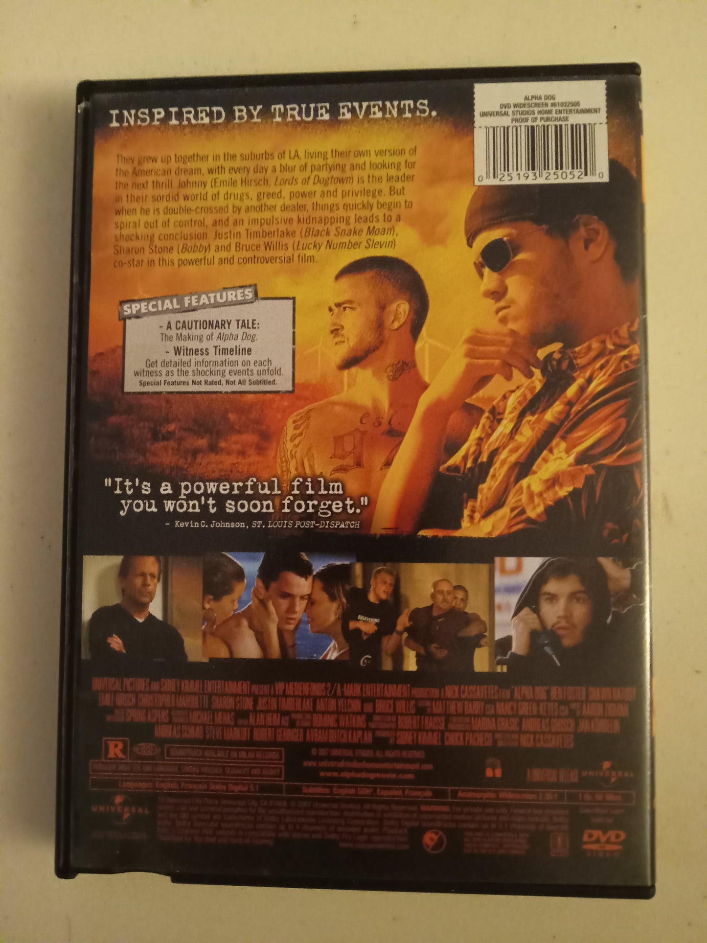 Alpha Dog, DVD Movie, Justin Timberlake Widescreen, Rated R, USED