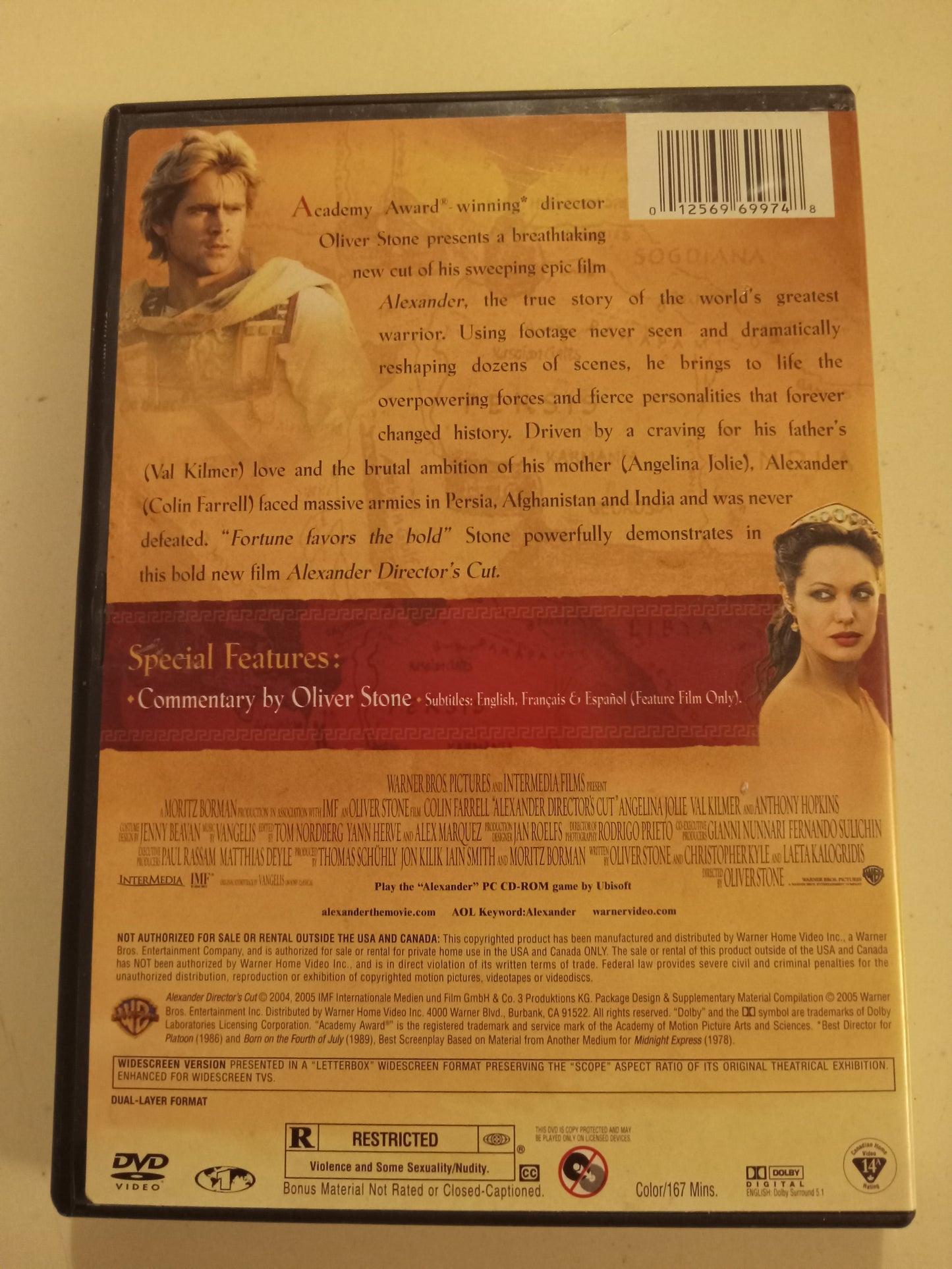 Alexander, DVD Movie, 2 Disc Widescreen/Fullscreen Director's Cut/Special Edition, Rated R, NEW/USED