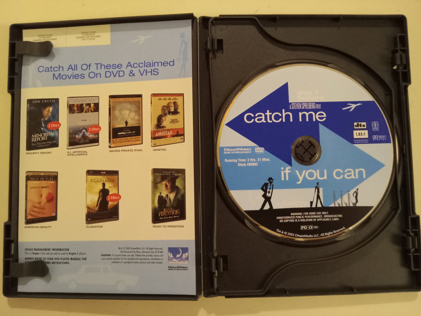 Catch Me If You Can, DVD Movie, 2 Discs, Fullscreen/Widescreen, Rated PG-13, USED