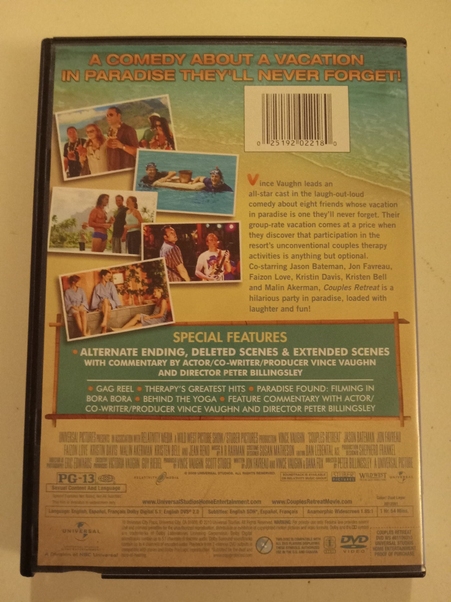 Couples Retreat, DVD Movie, Vince Vaughn Widescreen, Rated PG-13, NEW/USED