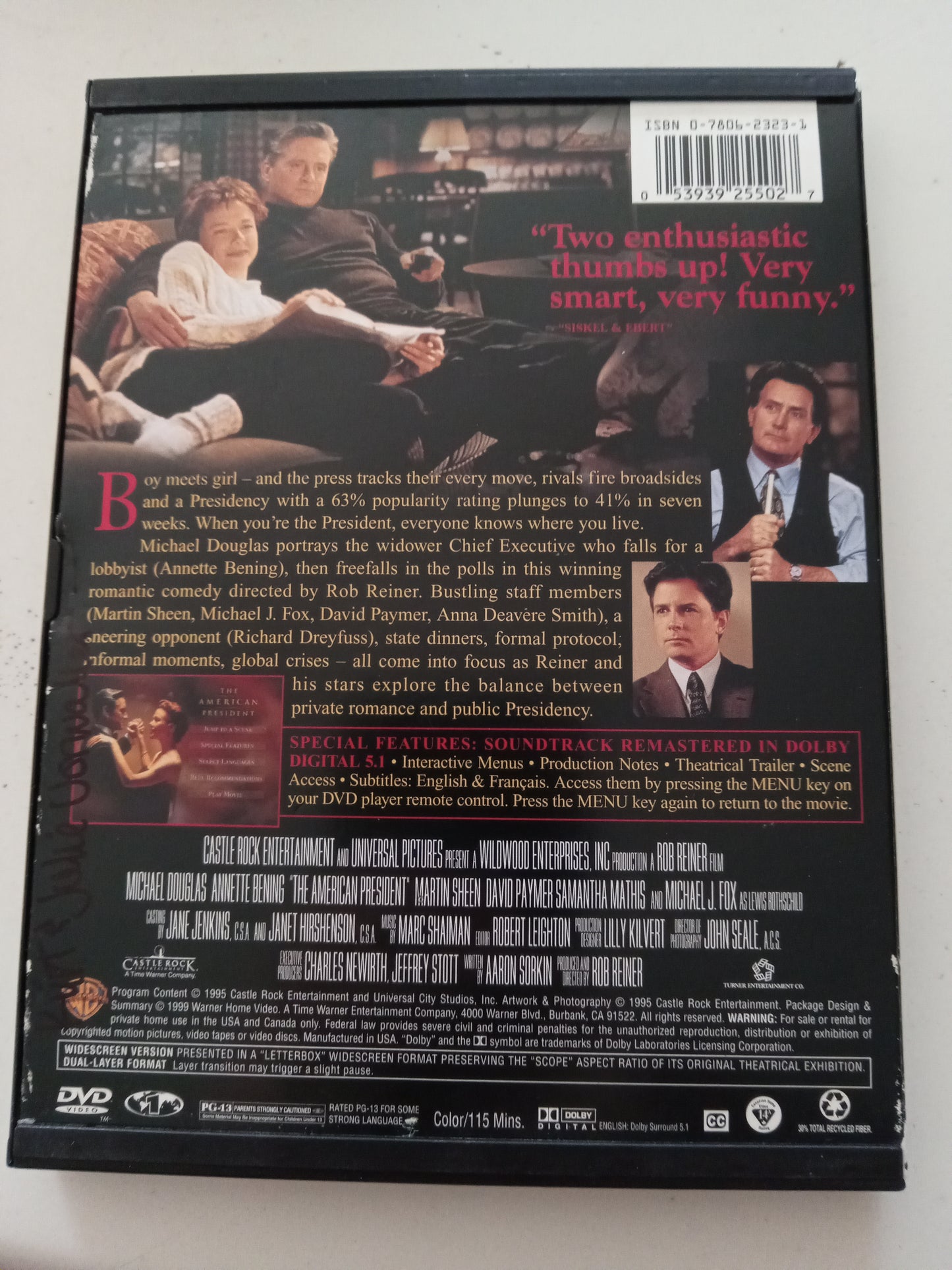 The American President, DVD Movie, Michael Douglas Widescreen, Rated PG-13, USED