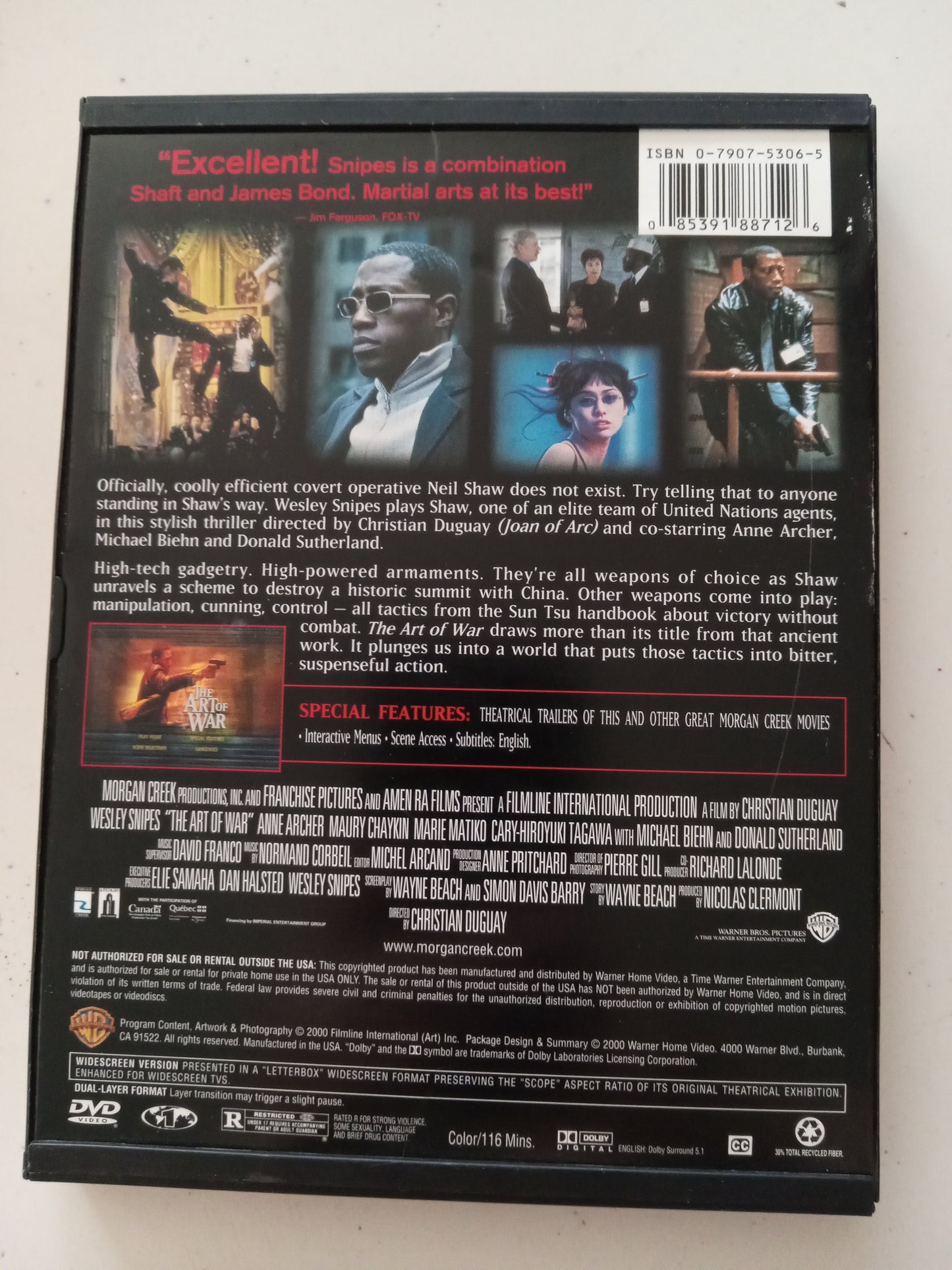 The Art Of War, DVD Movie, Wesley Snipes Widescreen, Rated R, USED