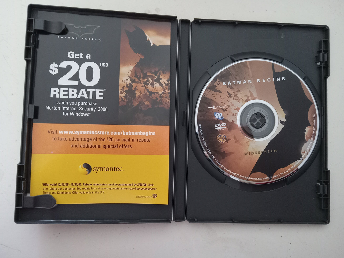 Batman Begins, DVD Movie, Christian Bale Fullscreen/Widescreen, Rated PG-13, USED