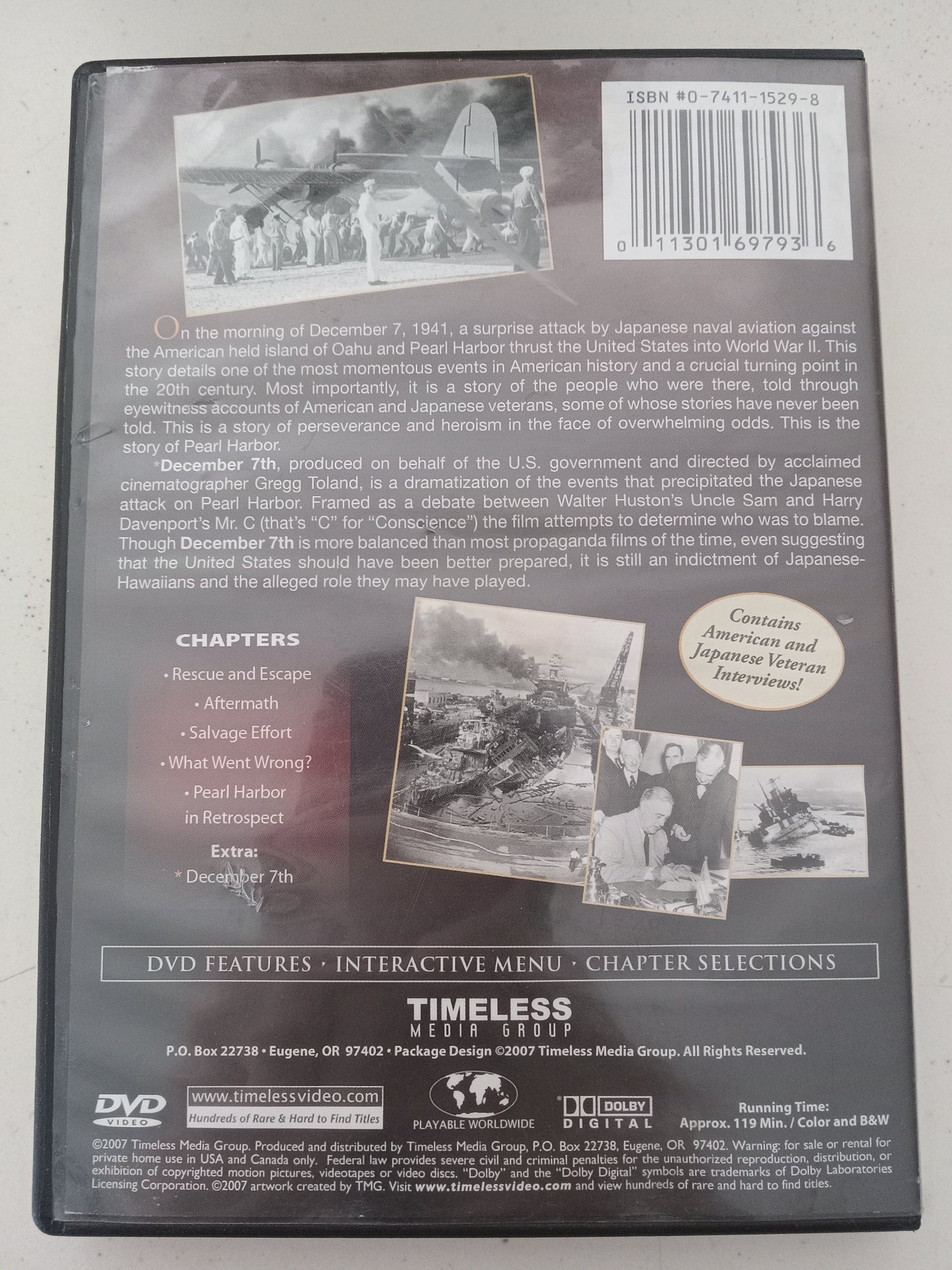 Attack On Pearl Harbor, A Day Of Infamy DVD Movie 2007, Fullscreen, Not Rated, USED