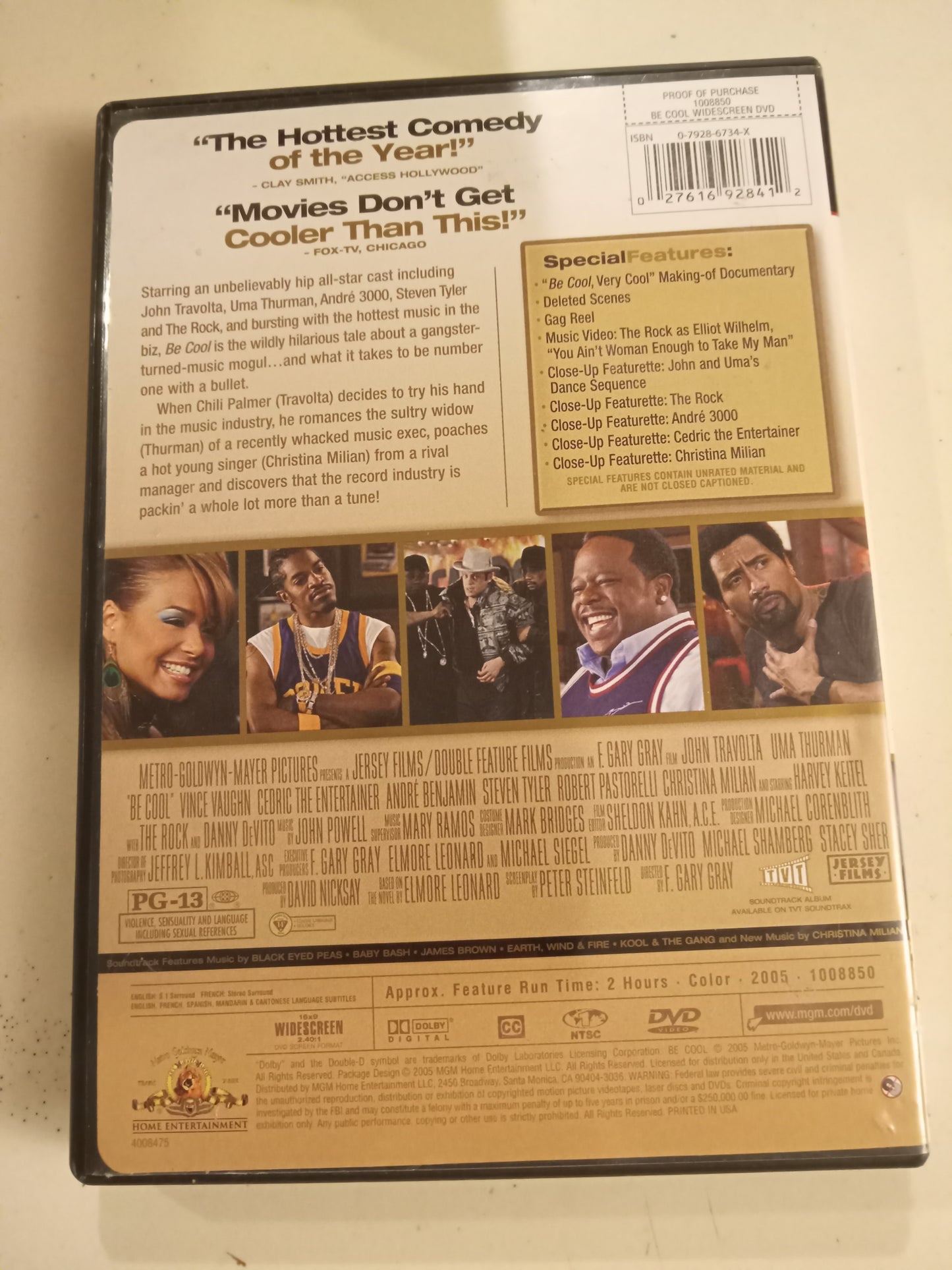 Be Cool, DVD Movie, John Travolta Widescreen, Rated PG-13, USED