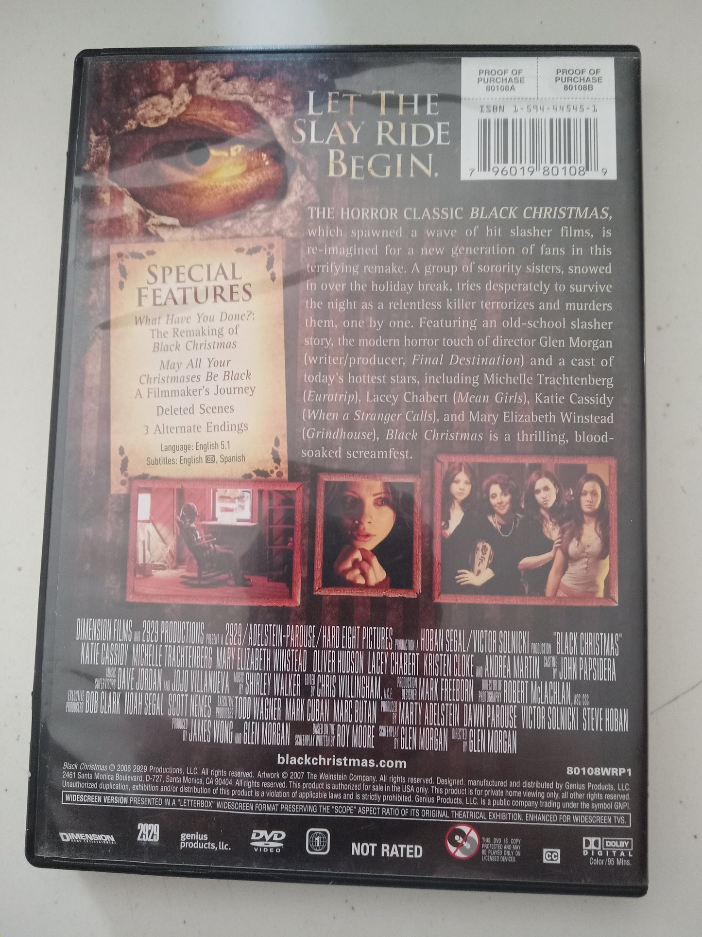 Black X-Mas, DVD Movie, Lacy Chabert Widescreen, Not Rated, USED