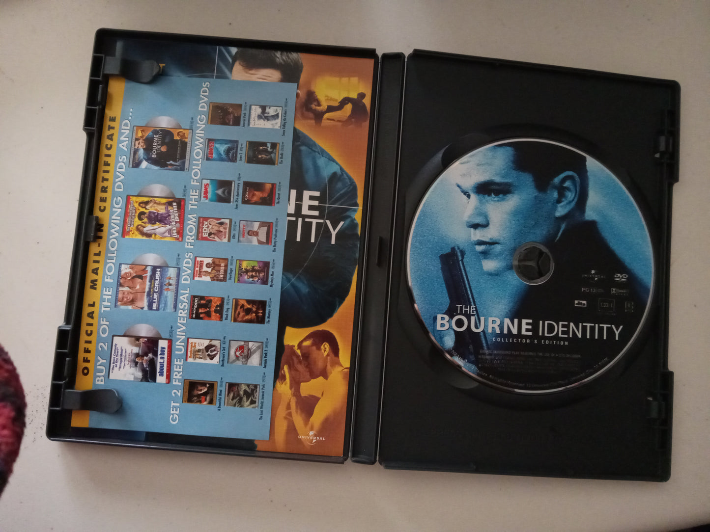 The Bourne Identity, DVD Movie, Matt Damon Fullscreen, Rated PG-13, USED