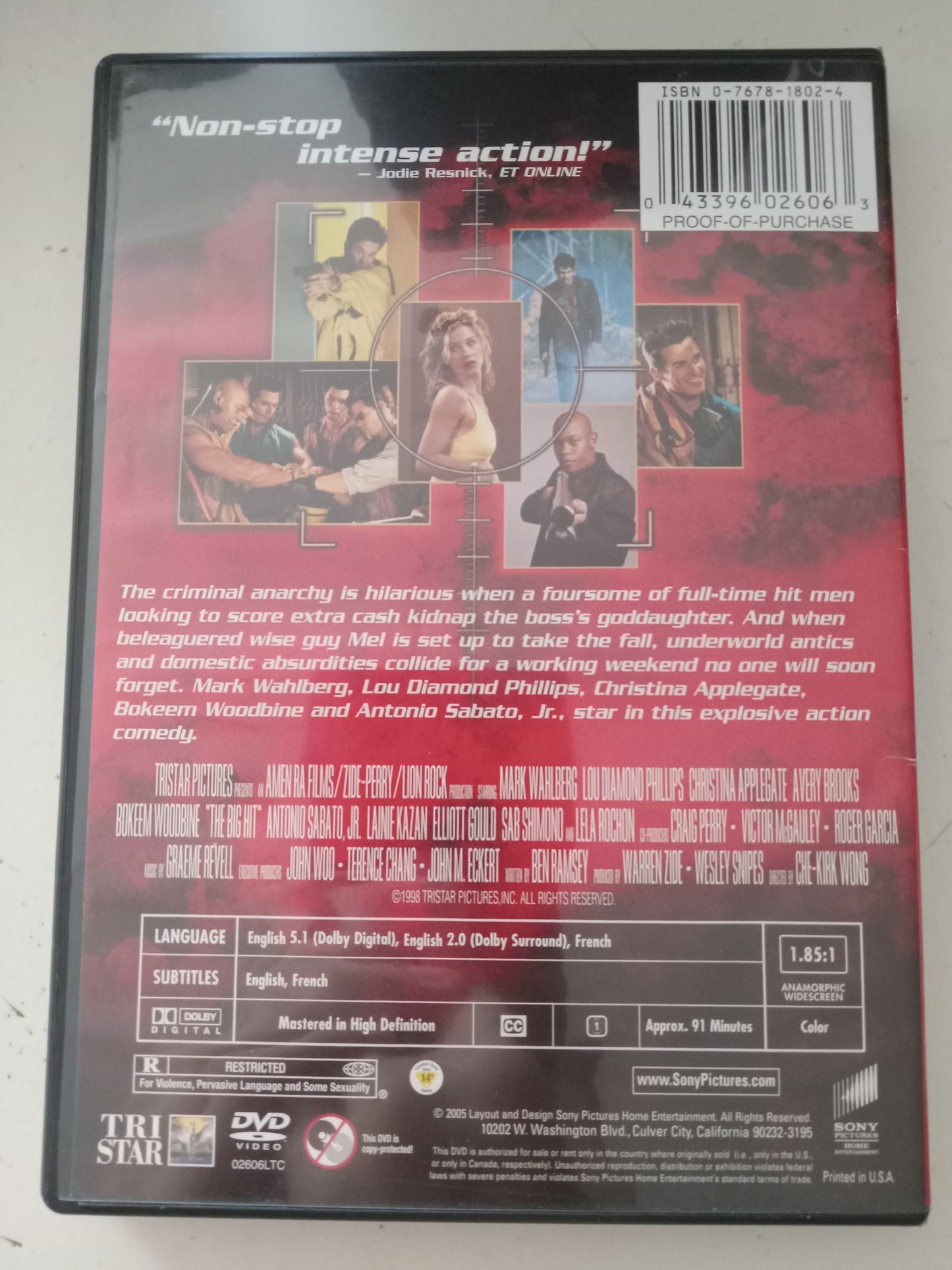 The Big Hit, DVD Movie, Mark Wahlberg Widescreen, Rated R, USED