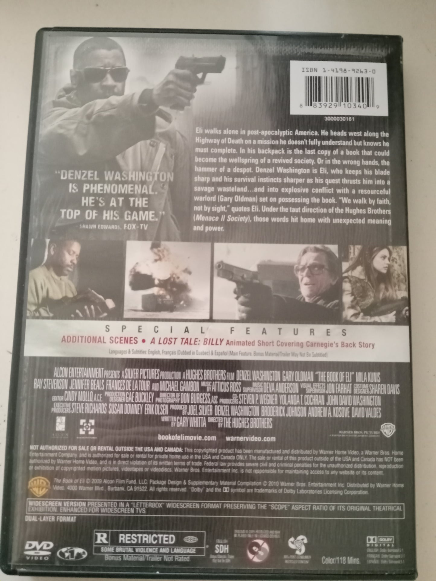 The Book Of Eli, DVD Movie, Denzel Washington Widescreen, Rated R, USED
