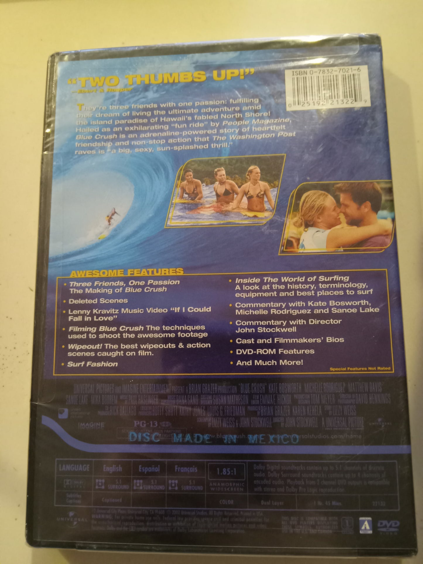Blue Crush, DVD Movie, Kate Bosworth Widescreen, Rated PG-13, NEW