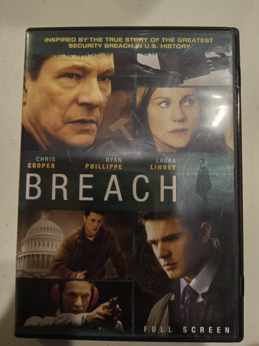 Breach, DVD Movie, Chris Cooper Fullscreen, Rated PG-13, USED