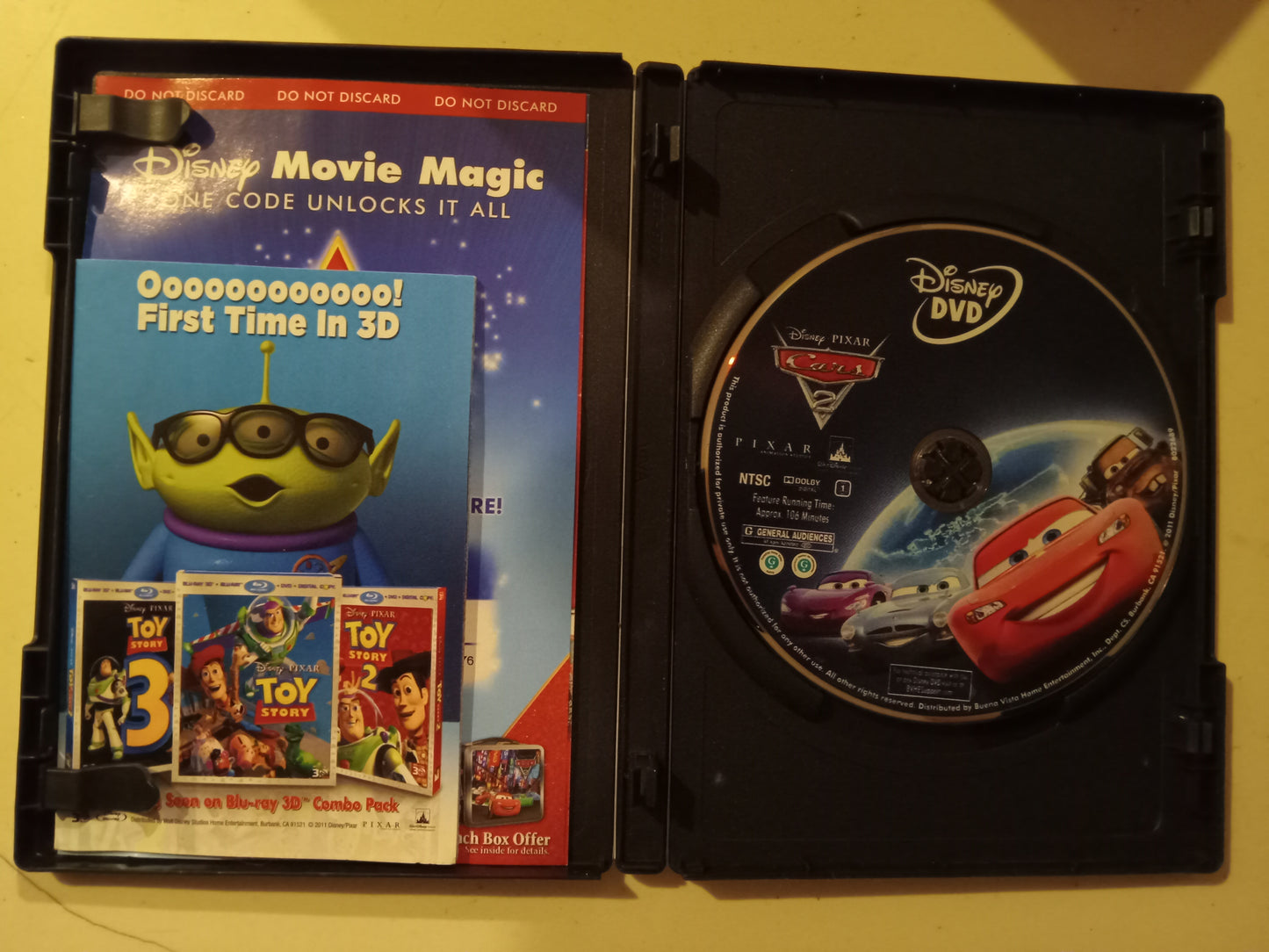 Cars 2, Disney Pixar Animation, DVD Movie, Widescreen, Rated G, USED