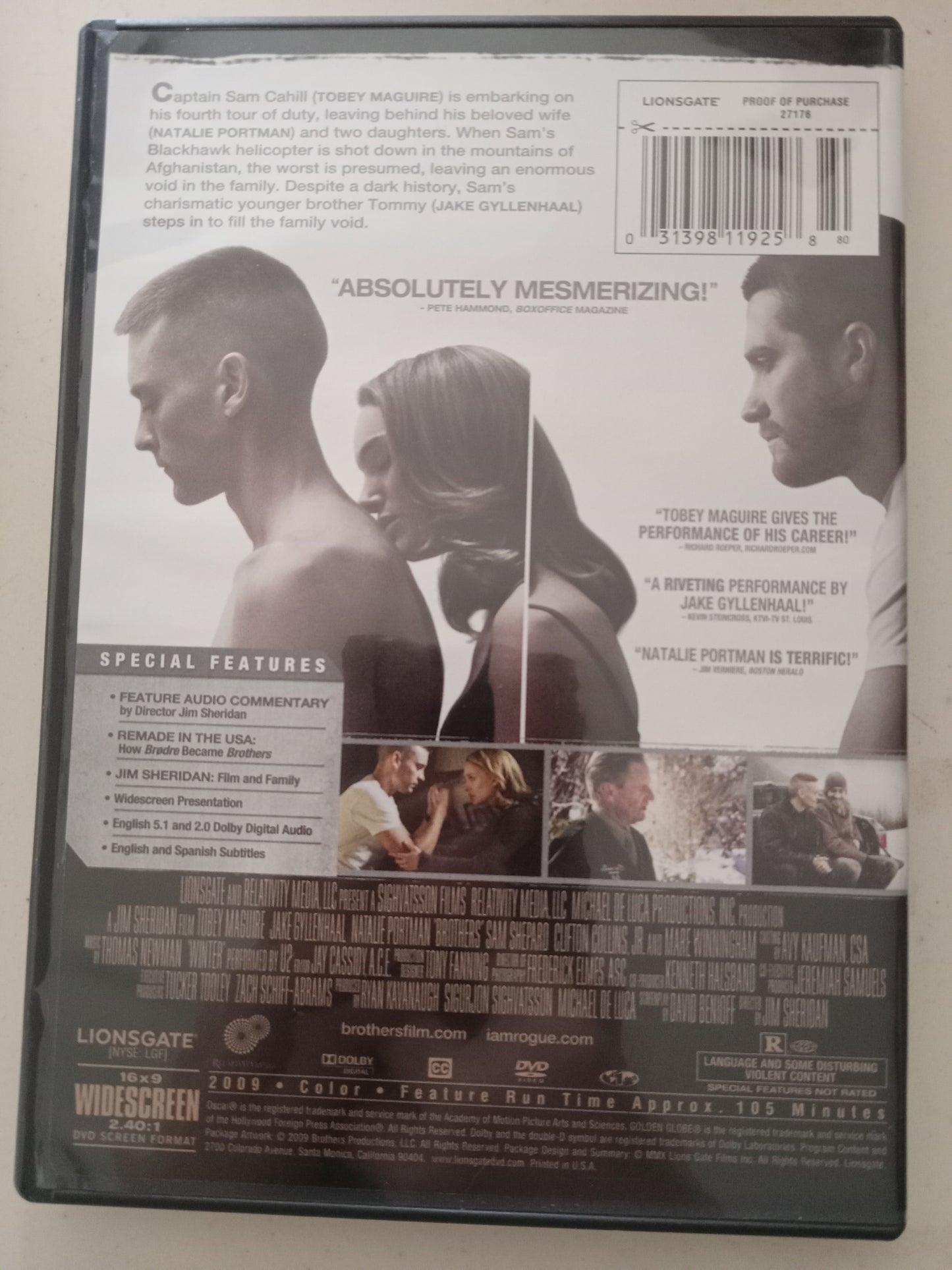 Brothers, DVD Movie, Tobey Maguire Widescreen, Rated R, USED