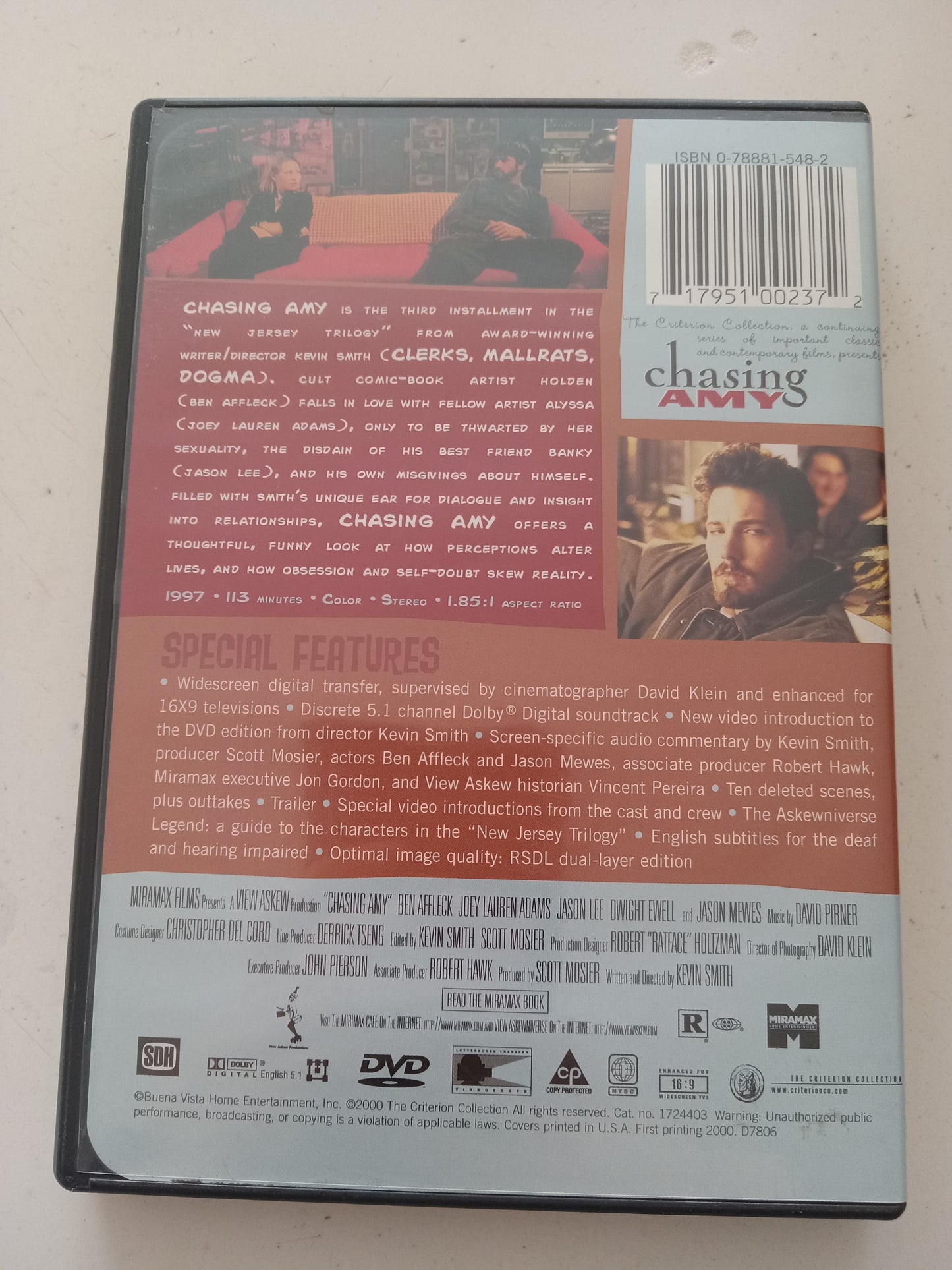 Chasing Amy, DVD Movie, Ben Affleck Widescreen, Rated R, USED