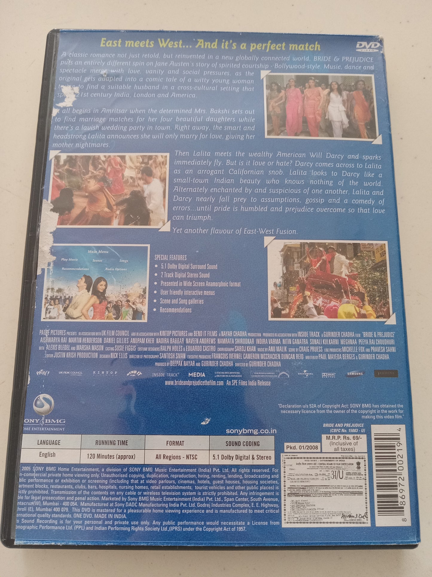 Bride and Prejudice, DVD Movie, Daniel Gilles Widescreen, Not-Rated, USED
