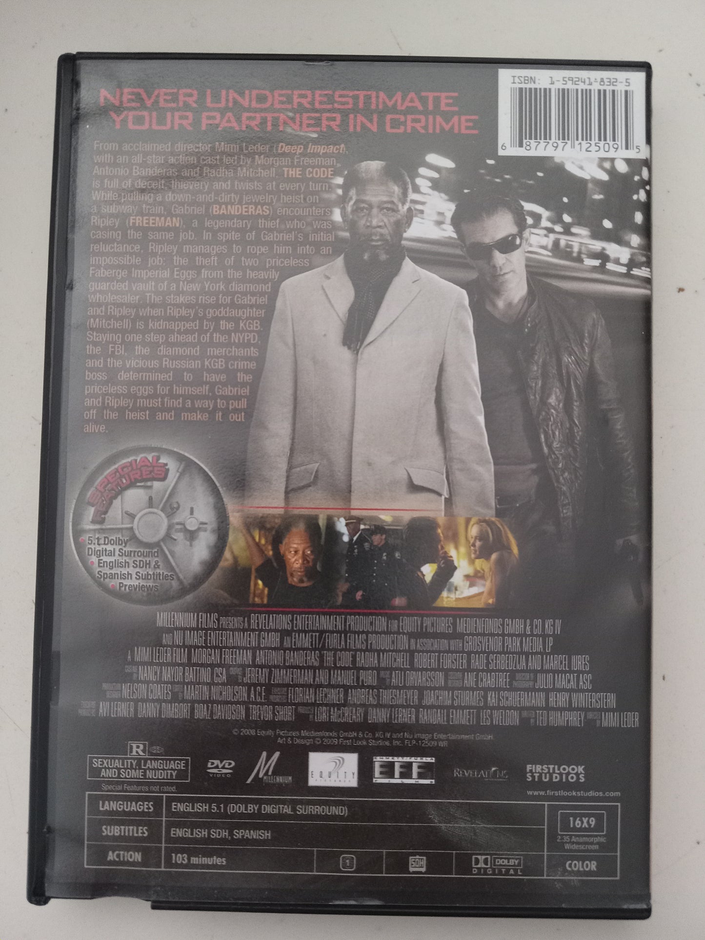 The Code, DVD Movie, Antonio Banderas Widescreen, Rated R, USED