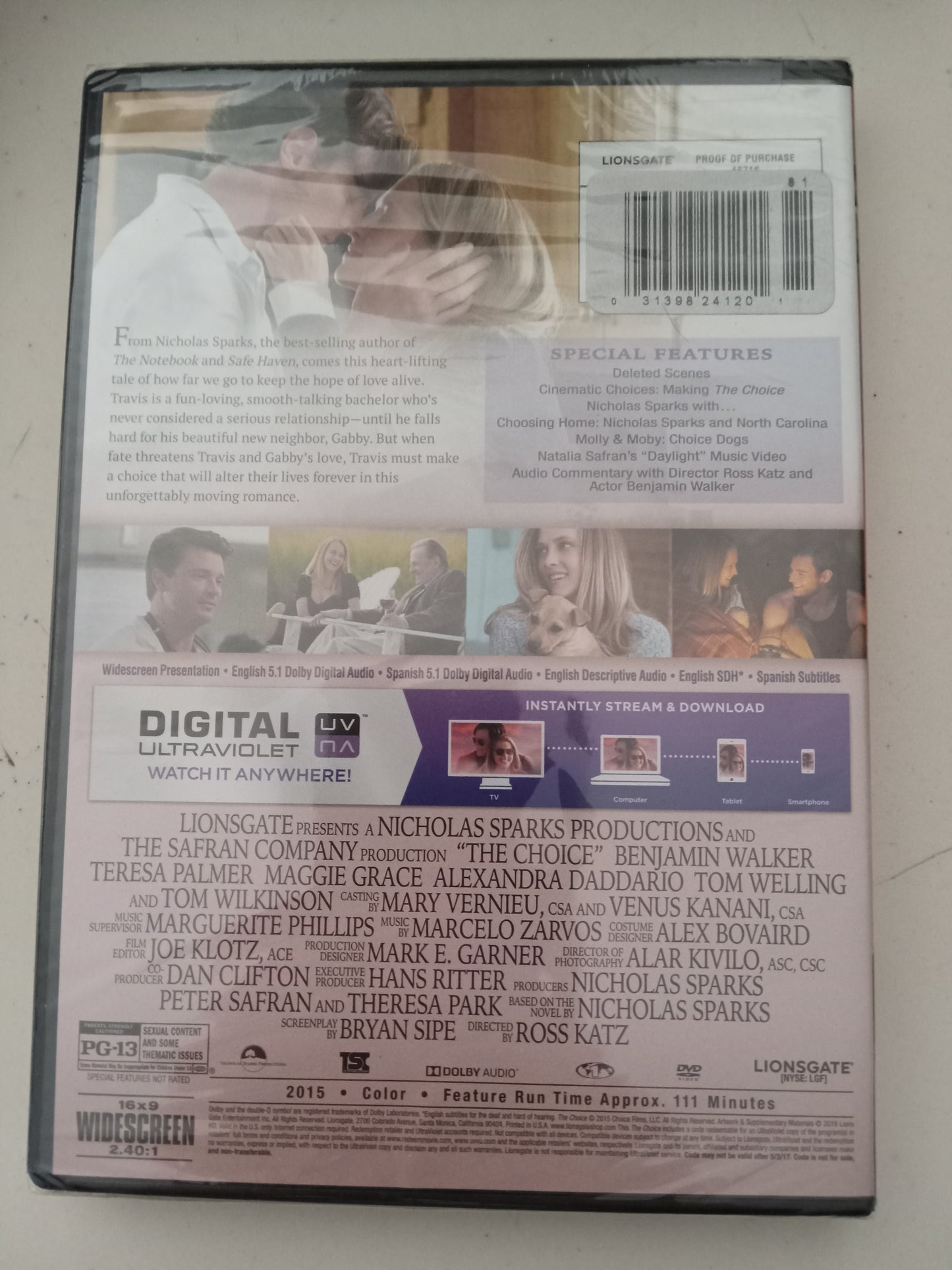 The Choice, DVD Movie, Benjamin Walker Widescreen, Rated PG-13, NEW/USED