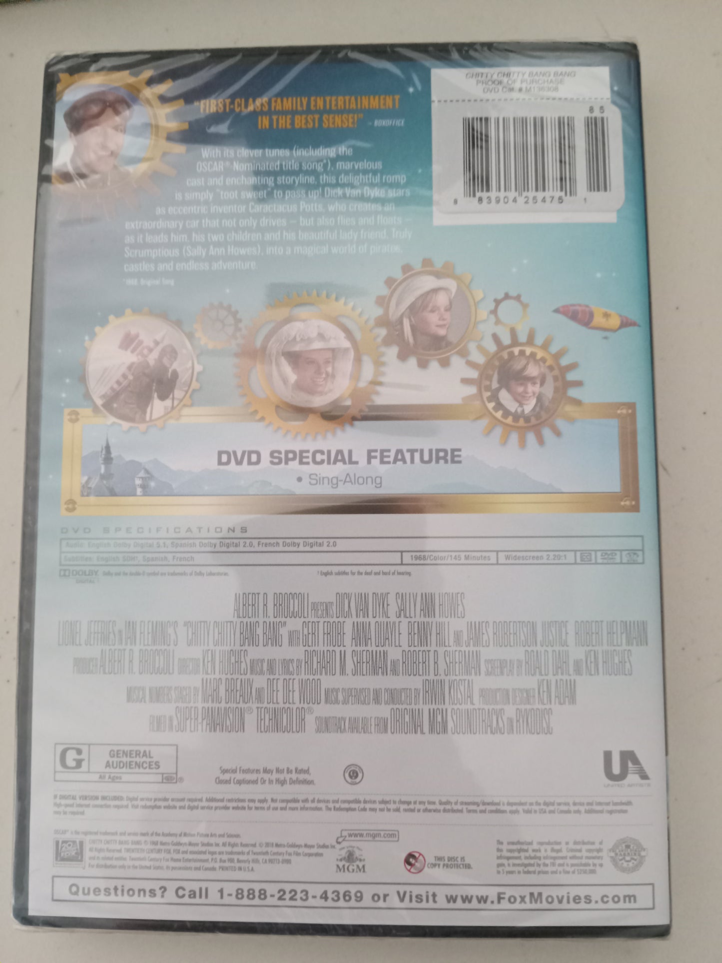 Chitty Chitty Bang Bang, DVD Movie, Dick Van Dyke Fullscreen, Widescreen, Rated G, NEW/USED