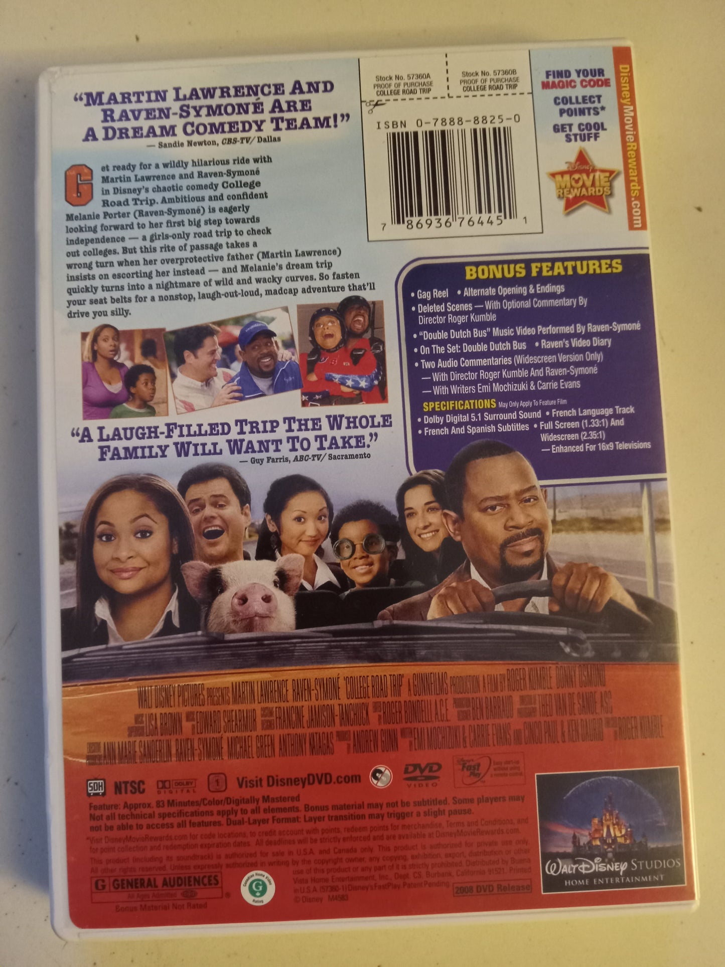 College Road Trip, DVD Movie, Martin Lawrence Fullscreen, Widescreen, Rated G, USED