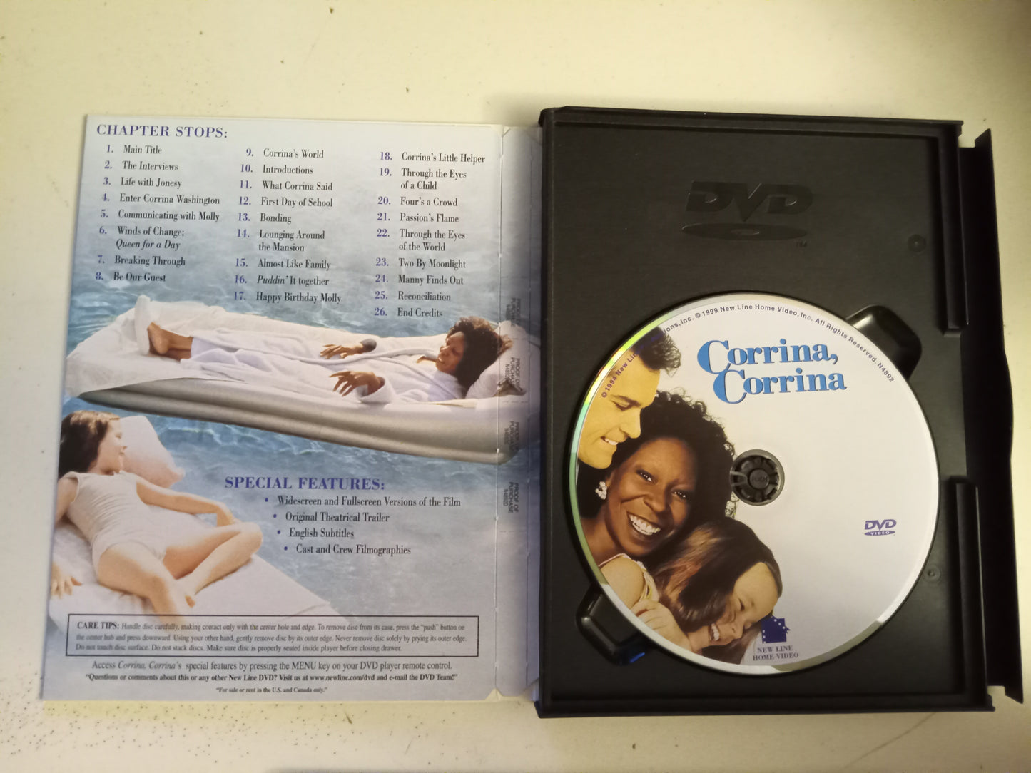 Corrina Corrina, DVD Movie, Whoopi Goldberg Fullscreen, Widescreen, Rated PG, USED