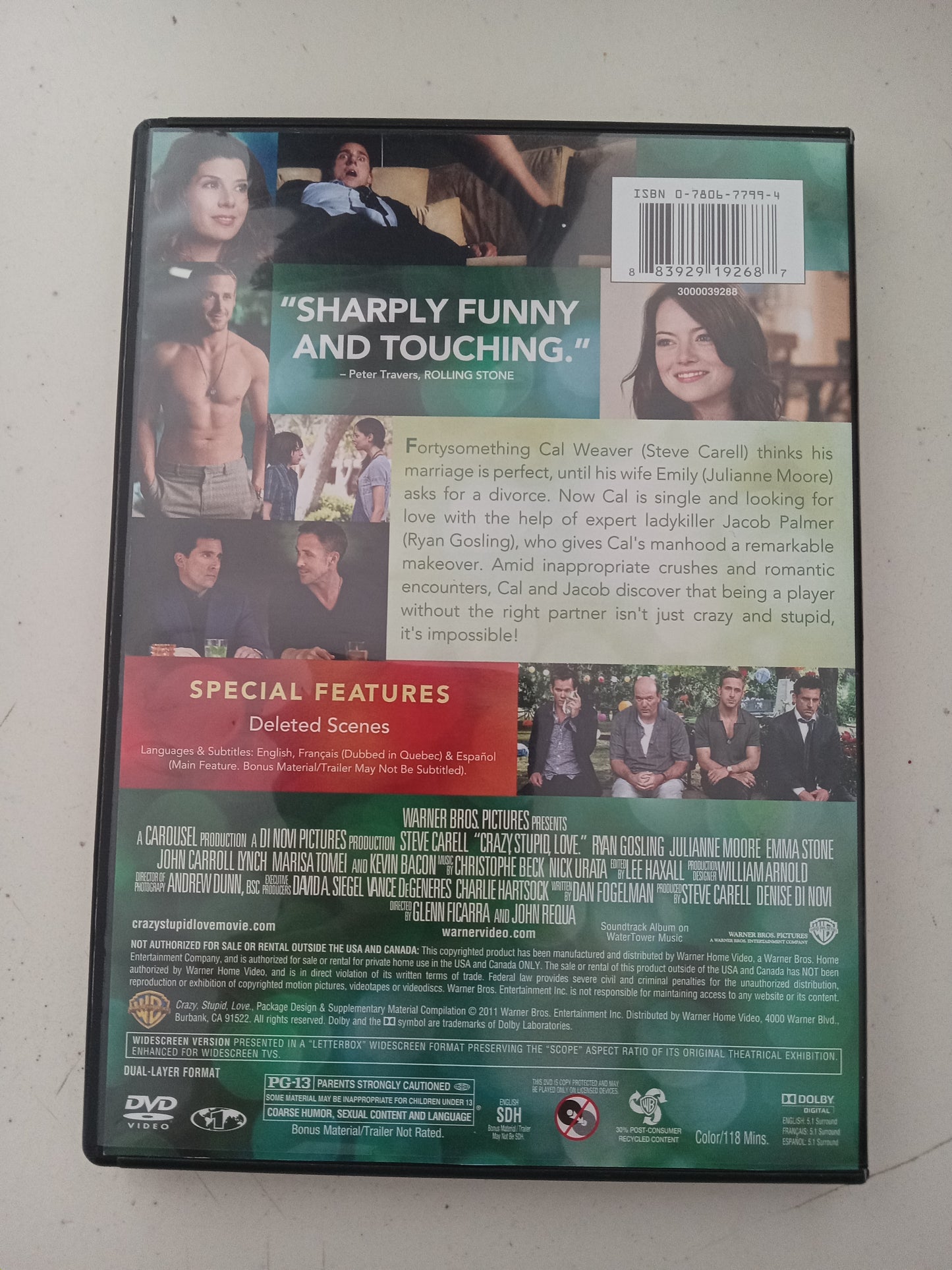 Crazy Stupid Love, DVD Movie, Steve Carell Widescreen, Rated PG-13, USED