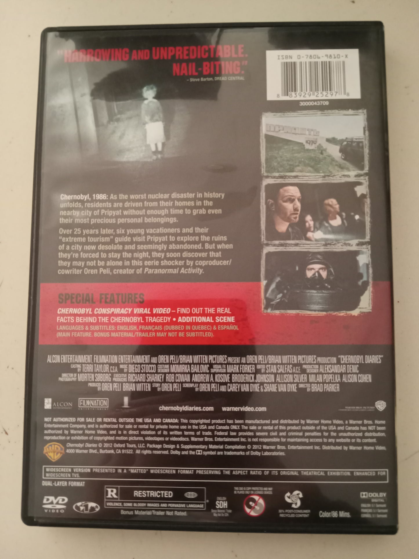 Chernobyl Diaries, DVD Movie, Allison Silver Widescreen, Rated R, USED