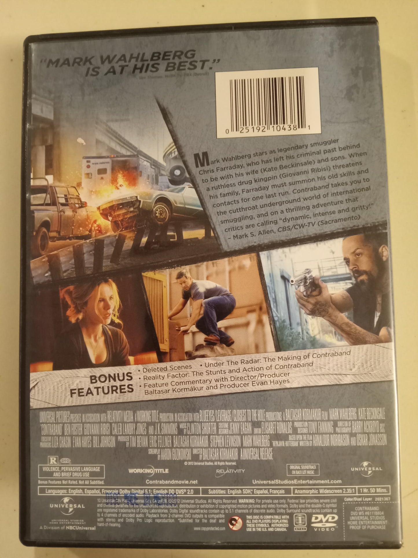 Contraband, DVD Movie, Mark Wahlberg Widescreen, Rated R, USED