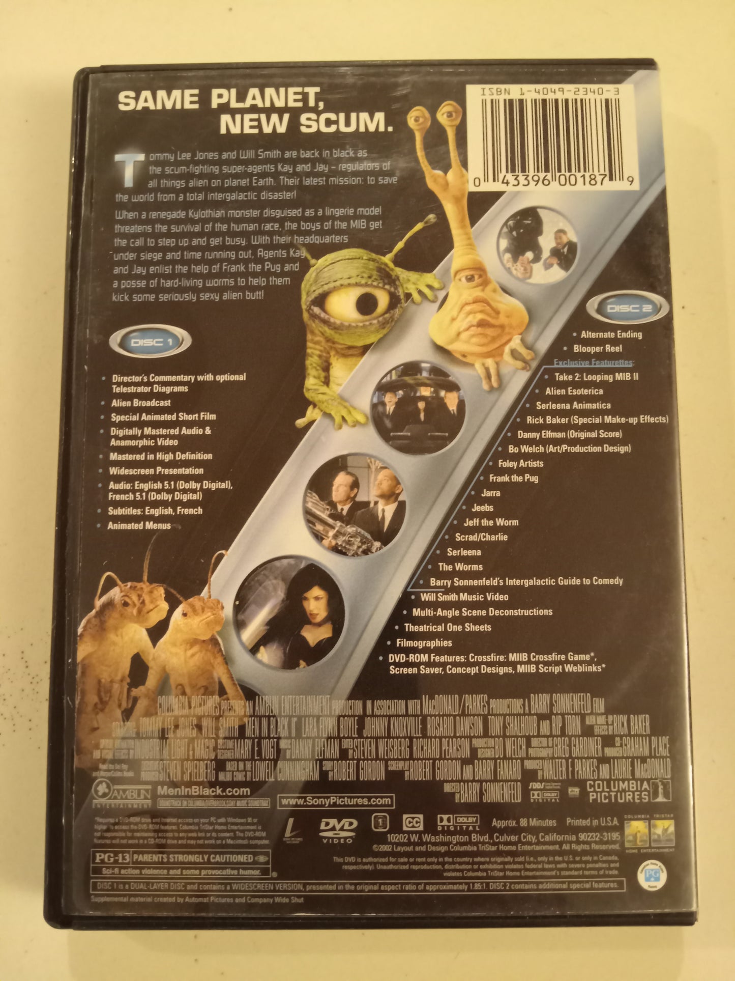 MIIB, Men In Black II 2, 2 Discs Special Ed., DVD Movie, Will Smith Fullscreen/Widescreen, Rated PG-13, USED