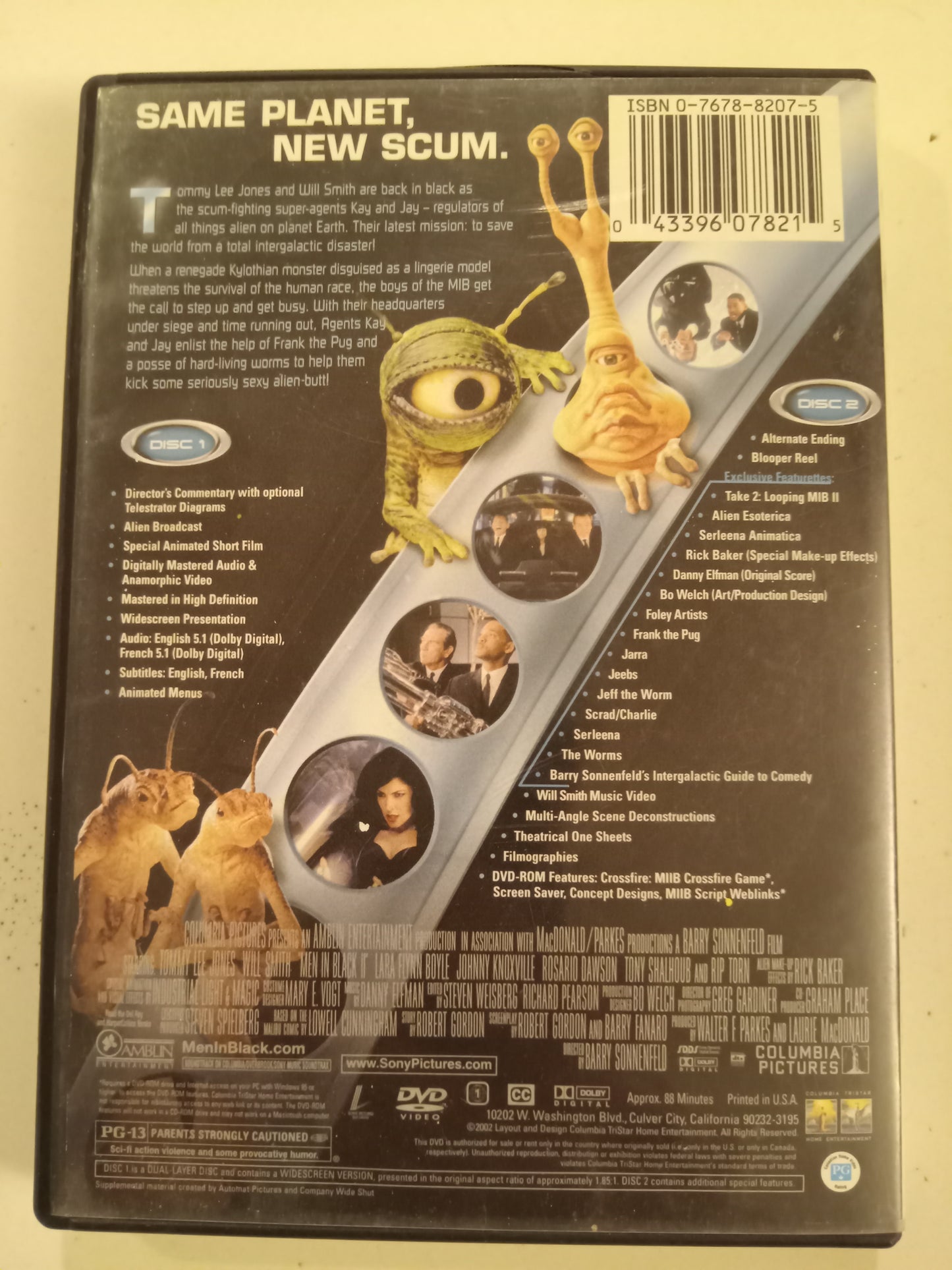 MIIB, Men In Black II 2, 2 Discs Special Ed., DVD Movie, Will Smith Fullscreen/Widescreen, Rated PG-13, USED