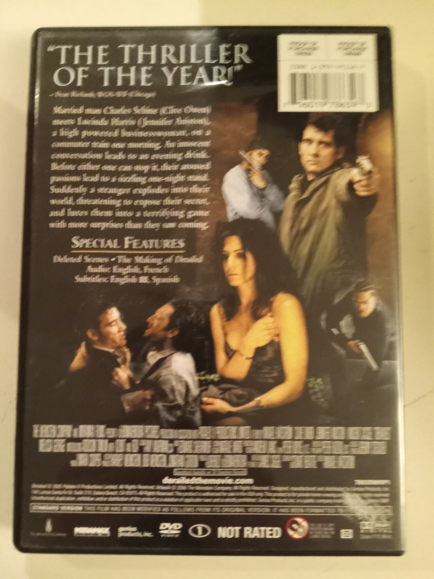 Derailed, DVD Movie, Clive Owen Widescreen/Fullscreen, Not Rated/R, USED