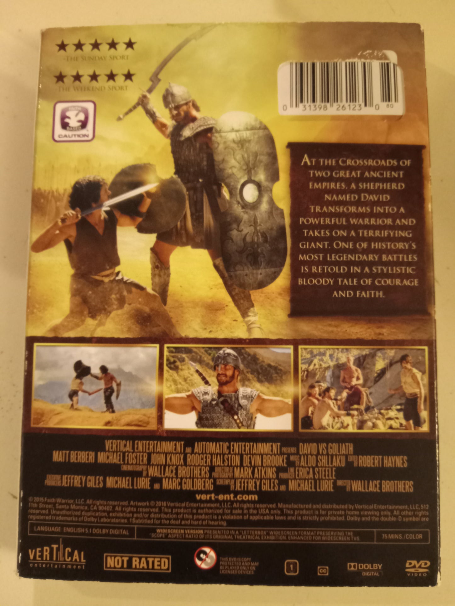 David Vs Goliath Battle Of Faith, DVD Movie, Matt Berberi Widescreen, Not Rated, Rare USED