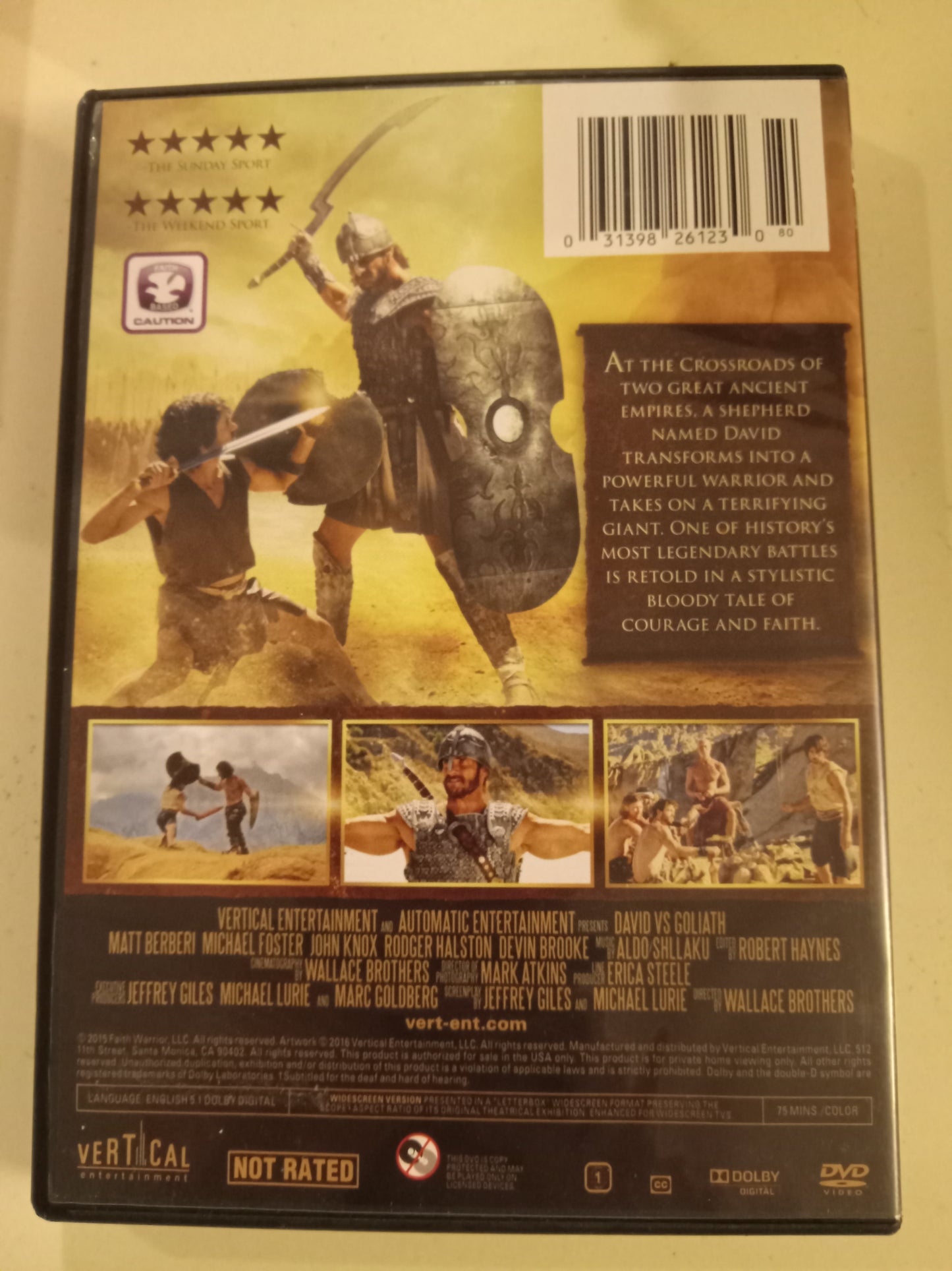 David Vs Goliath Battle Of Faith, DVD Movie, Matt Berberi Widescreen, Not Rated, Rare USED