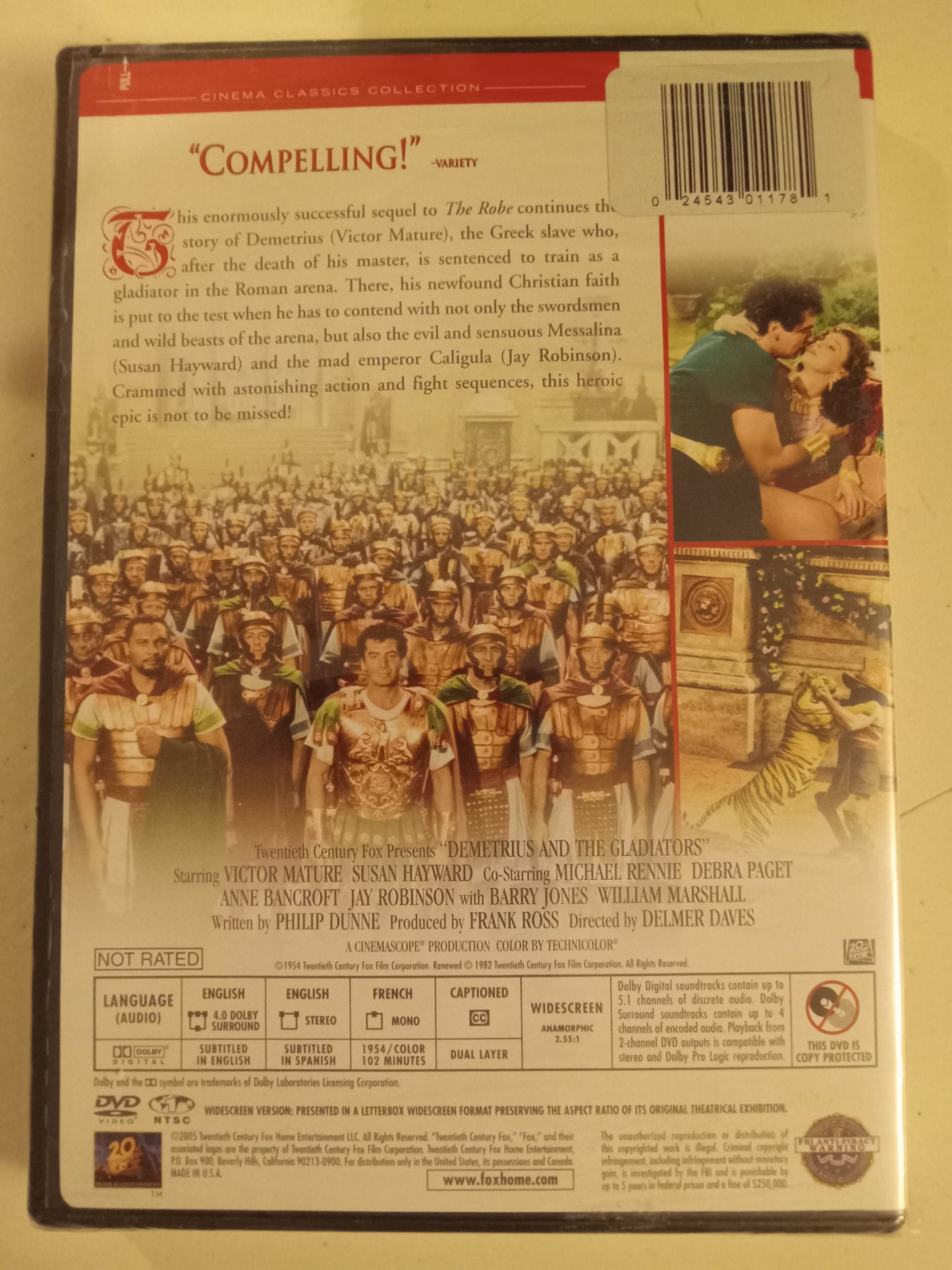 Demetrius And The Gladiators, DVD Movie, Victor Mature Widescreen, Not Rated, NEW