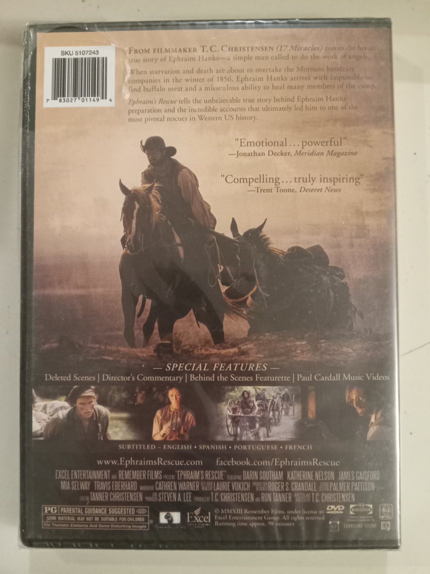 Ephraim's Rescue, DVD Movie, Darin Southam Widescreen, Rated PG, NEW/USED