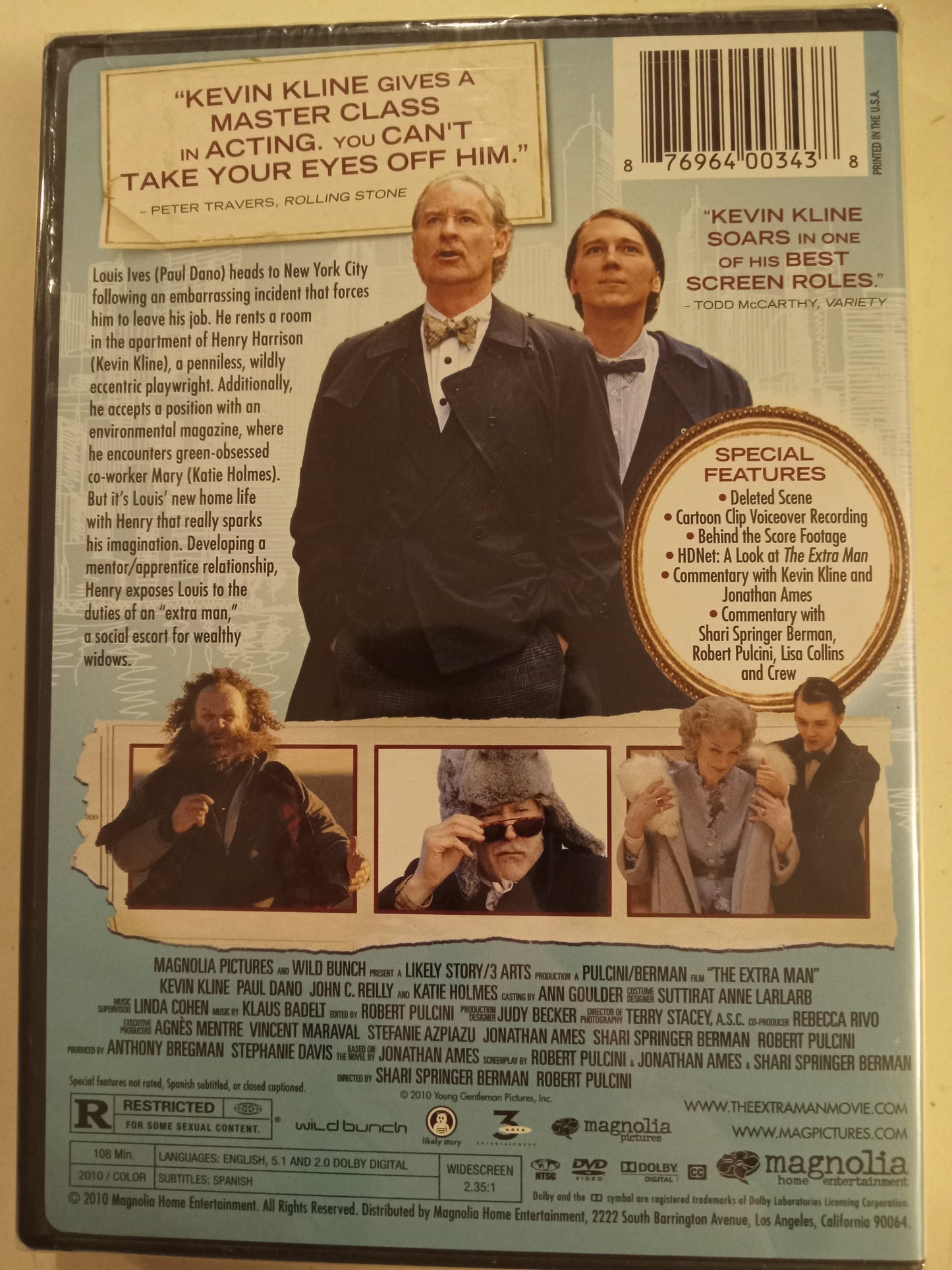 The Extra Man, DVD Movie, Katie Holmes Widescreen, Rated R, NEW