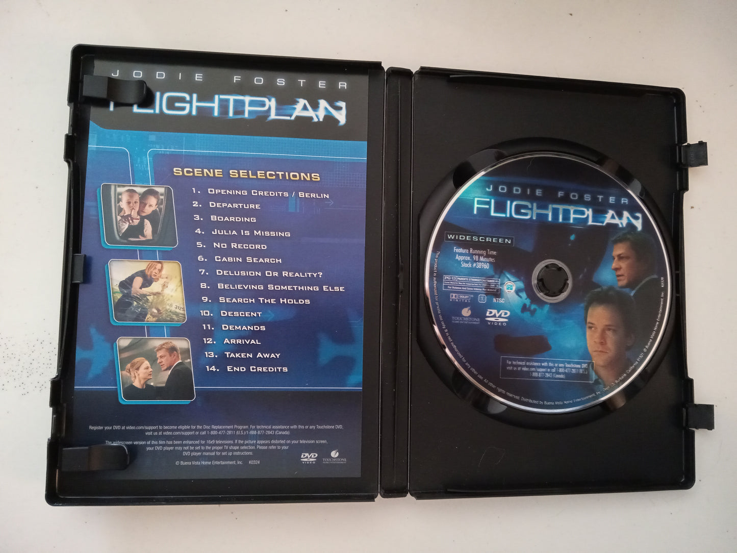 Flight Plan, DVD Movie, Jodie Foster Widescreen, Rated PG-13, USED