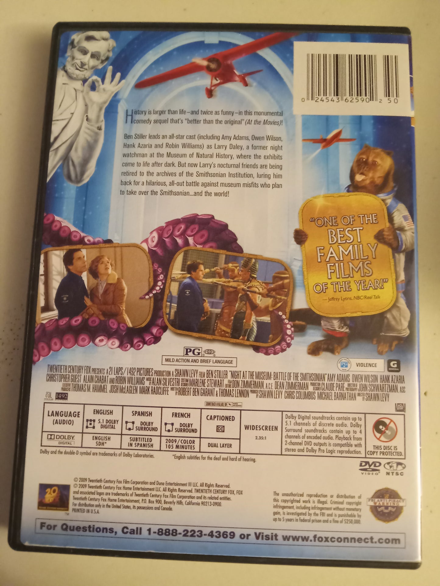 Night At The Museum II, Battle of the Smithsonian DVD Movie Ben Stiller Widescreen, Rated PG-13, NEW/USED