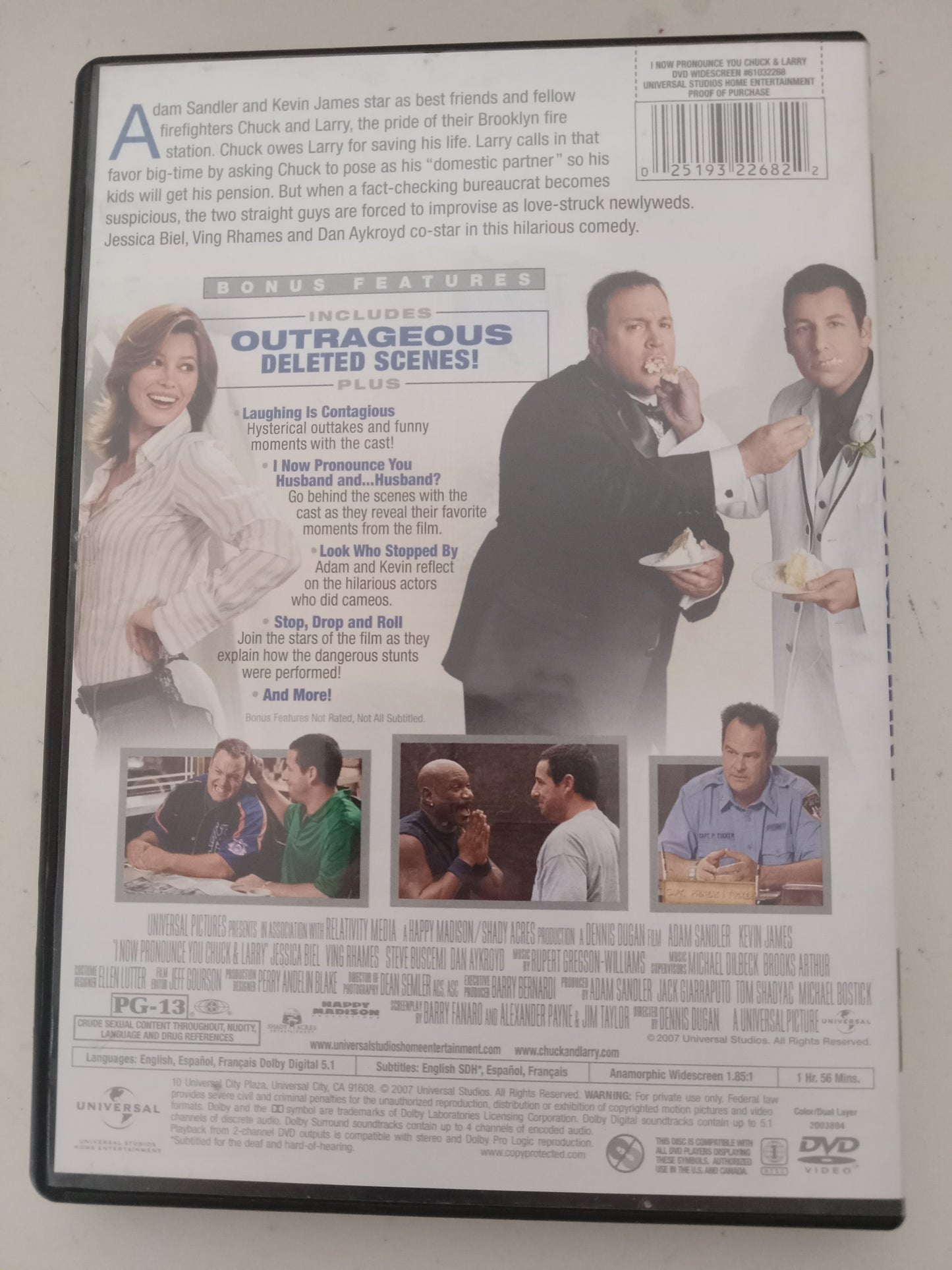 I Now Pronounce You Chuck And Larry, DVD Movie, Adam Sandler Fullscreen/Widescreen, Rated PG-13, USED