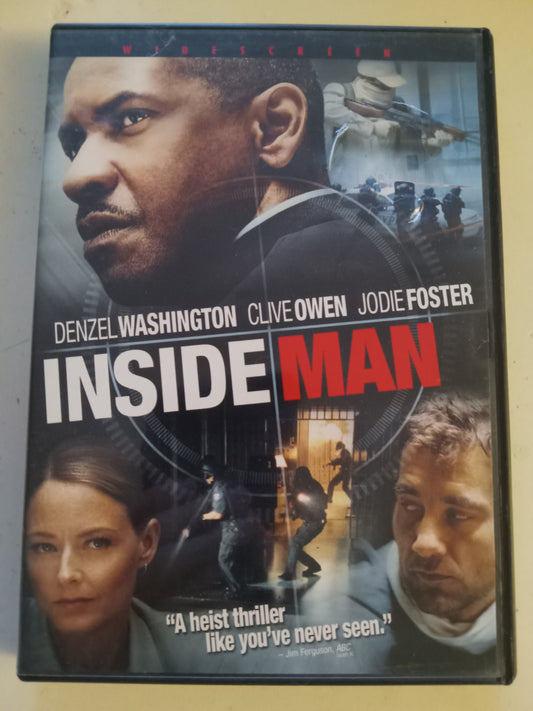 Inside Man, DVD Movie, Denzel Washington Fullscreen/Widescreen, Rated PG-13, USED