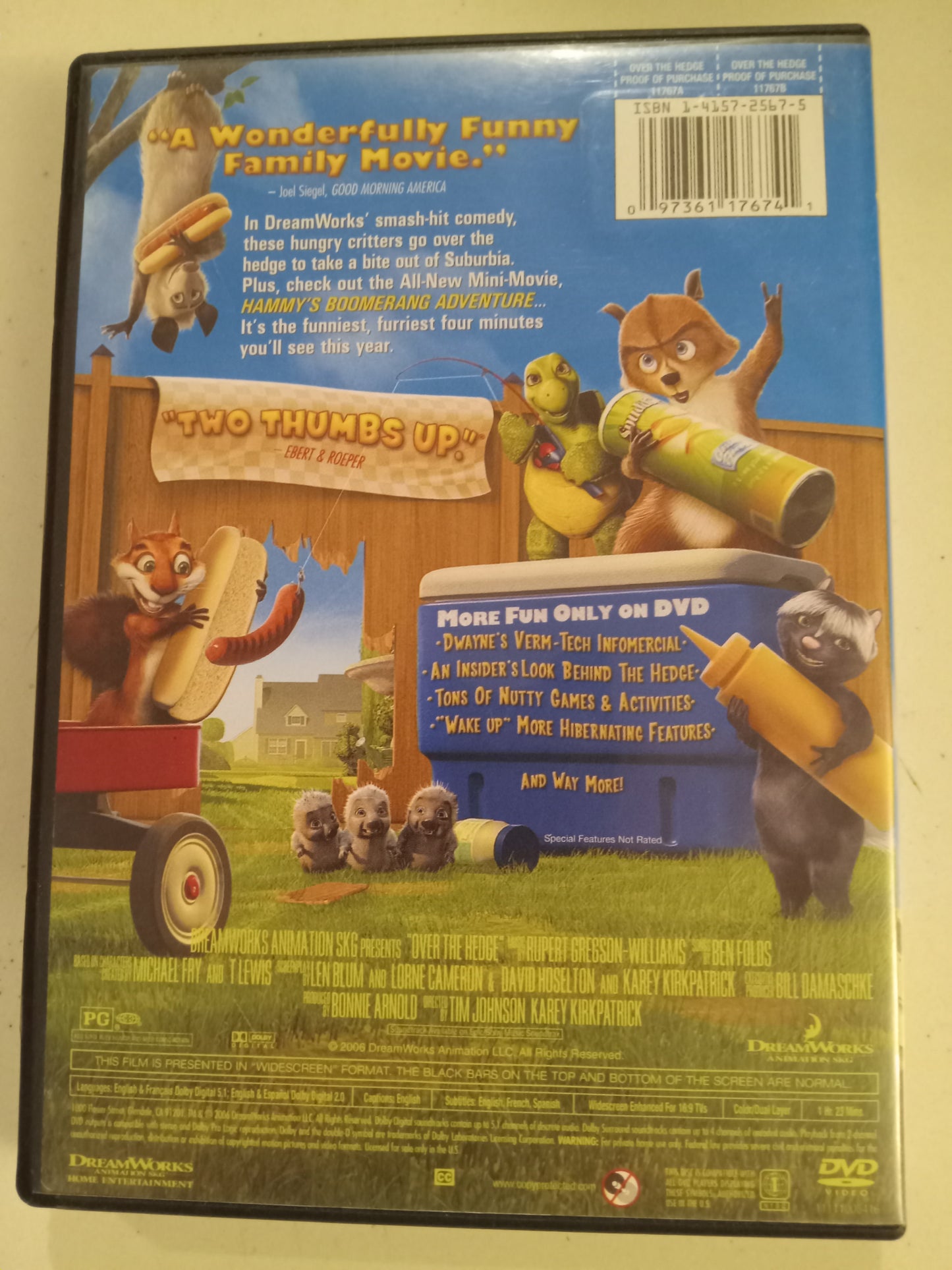 Over The Hedge, Dreamworks Animation DVD Movie, Widescreen/Fullscreen, Rated PG, USED